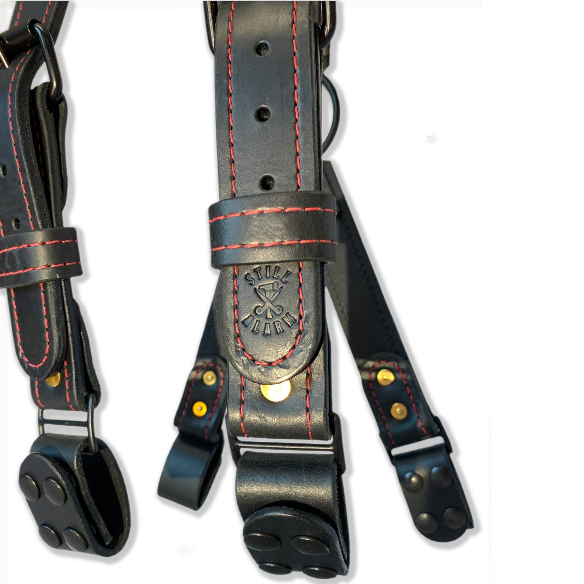 An application scenario or product detail of custom leather firefighter suspenders - Image 5