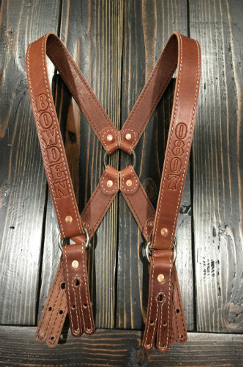 An application scenario or product detail of custom leather firefighter suspenders - Image 13