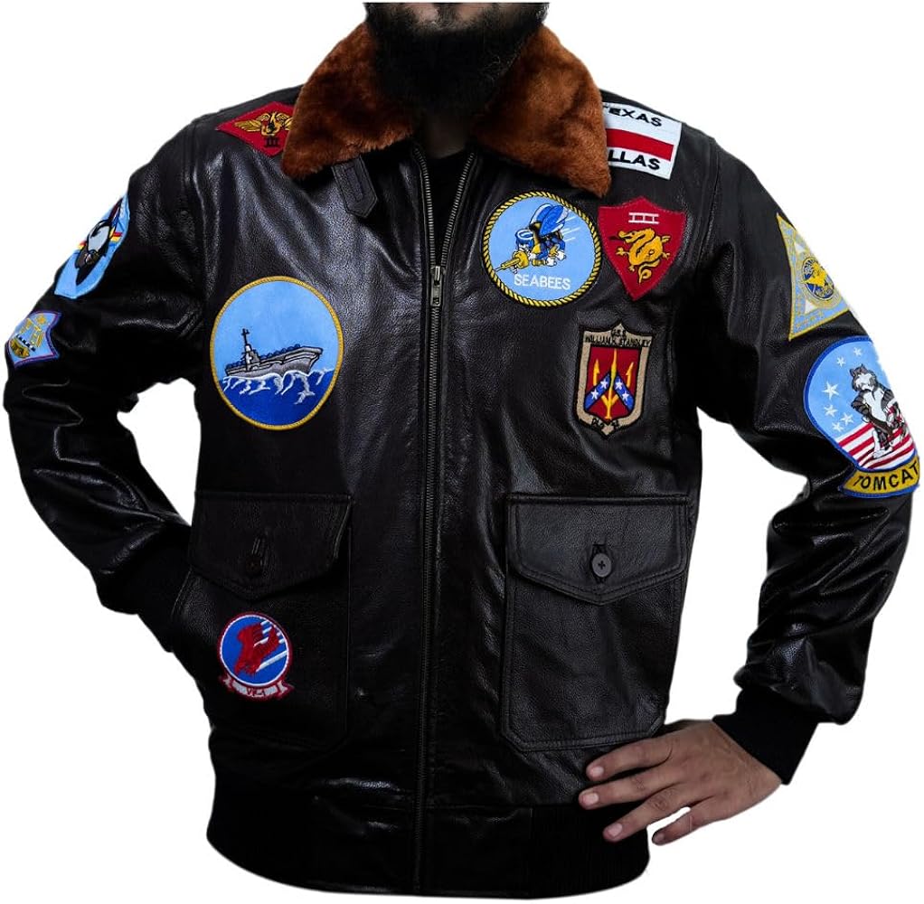 An application scenario or product detail of custom leather flight jackets - Image 17