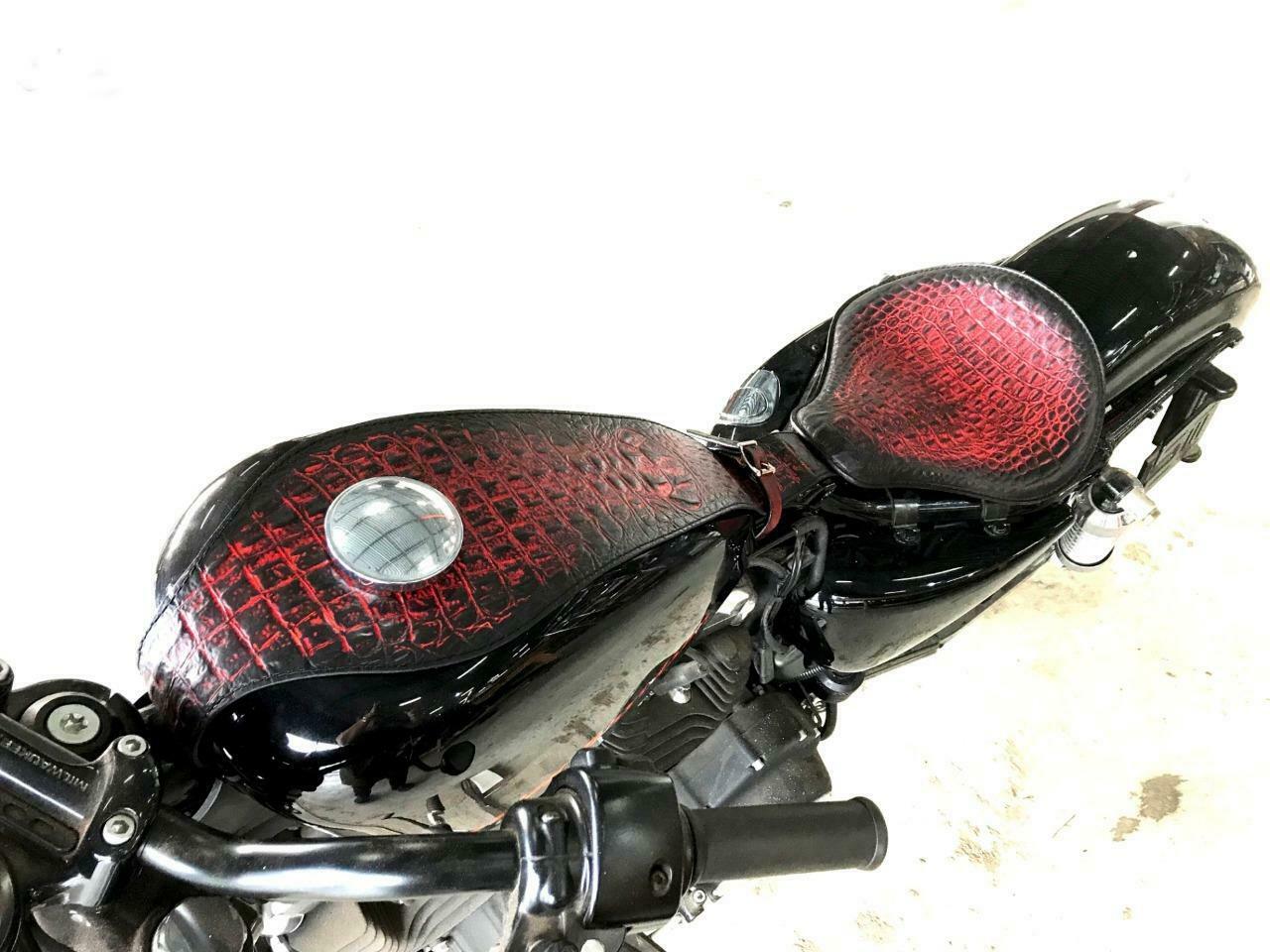 An application scenario or product detail of custom leather harley tank bibs - Image 15