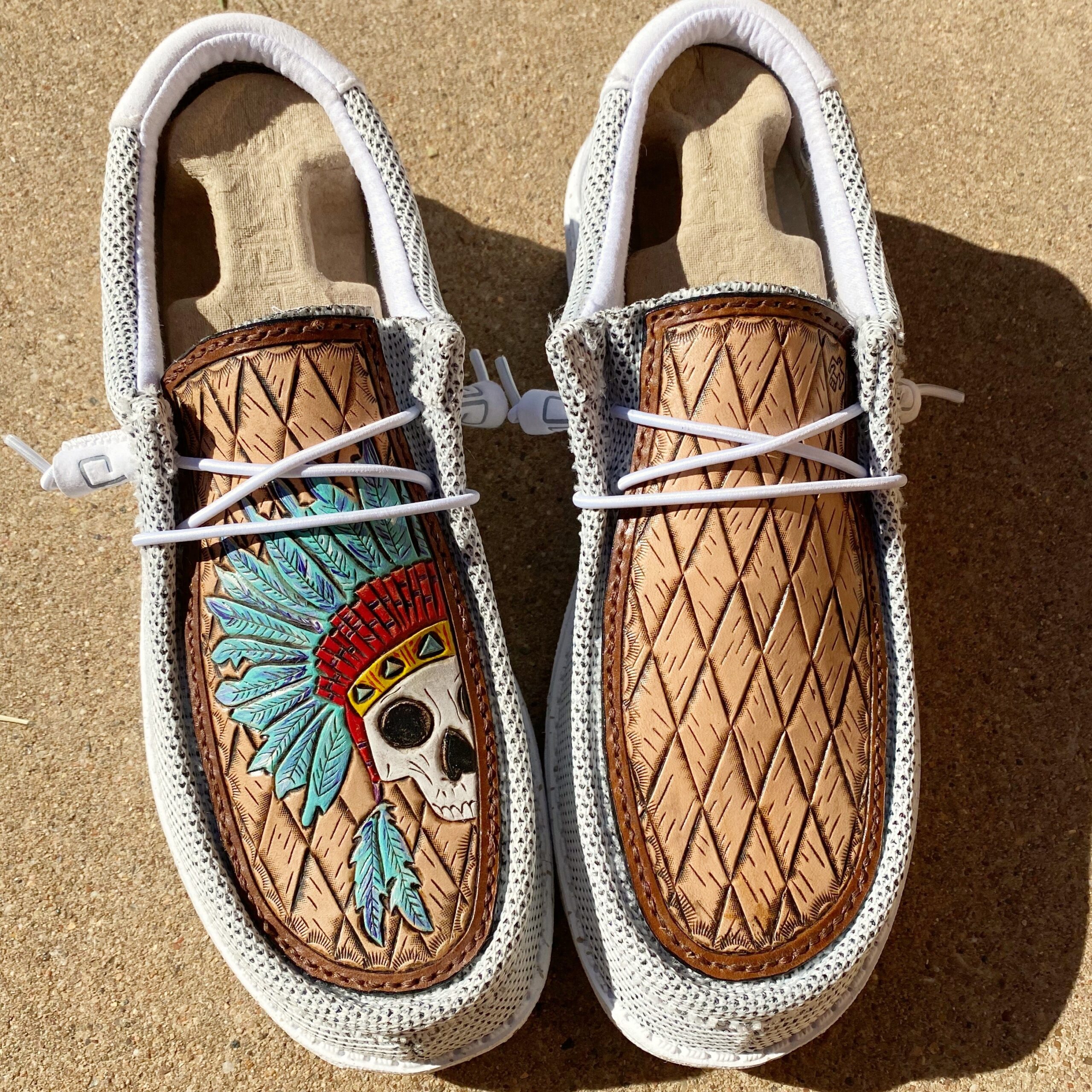 An application scenario or product detail of custom leather hey dudes - Image 3