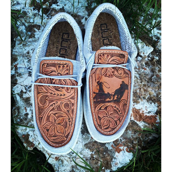 An application scenario or product detail of custom leather hey dudes - Image 7