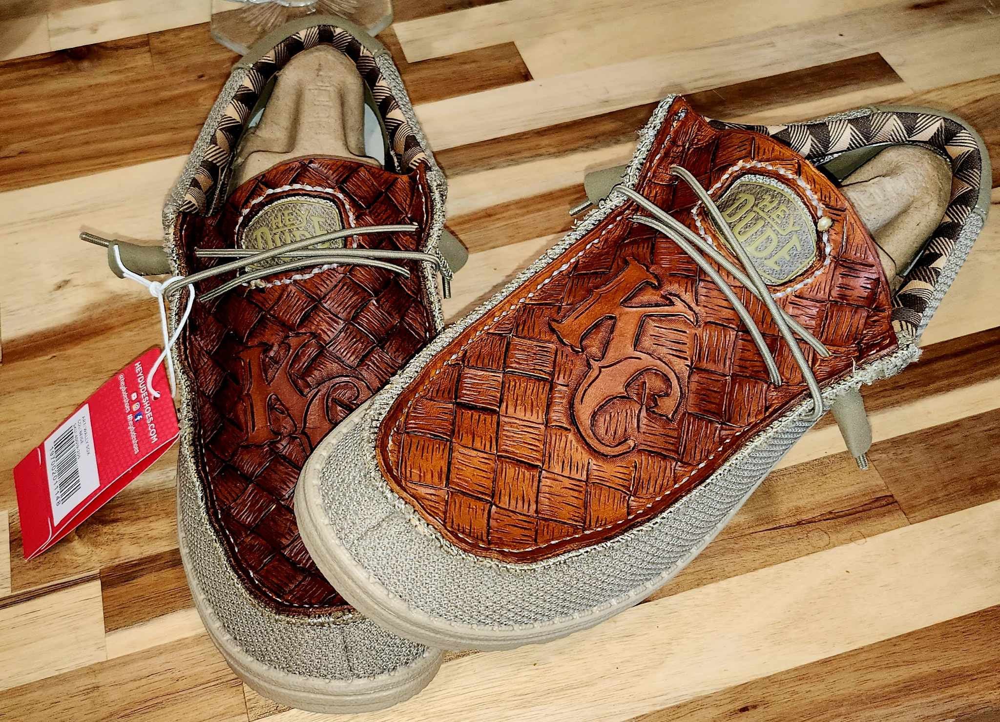 An application scenario or product detail of custom leather hey dudes - Image 9