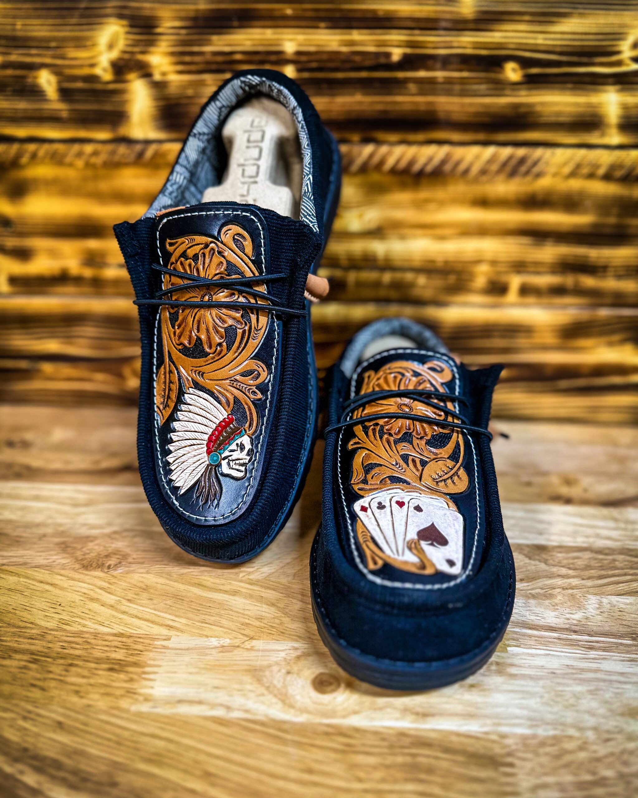 An application scenario or product detail of custom leather hey dudes - Image 12