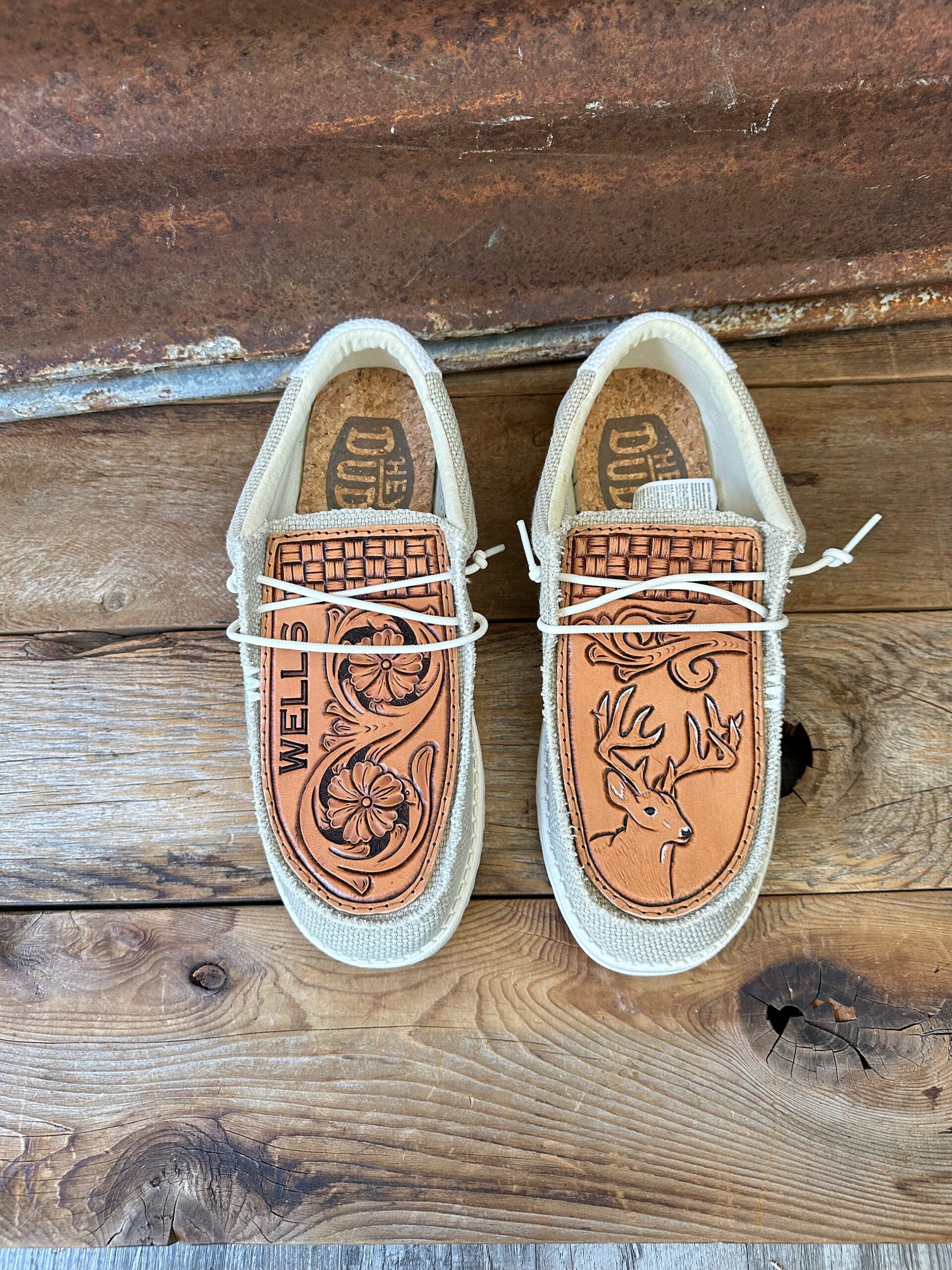 An application scenario or product detail of custom leather hey dudes - Image 20