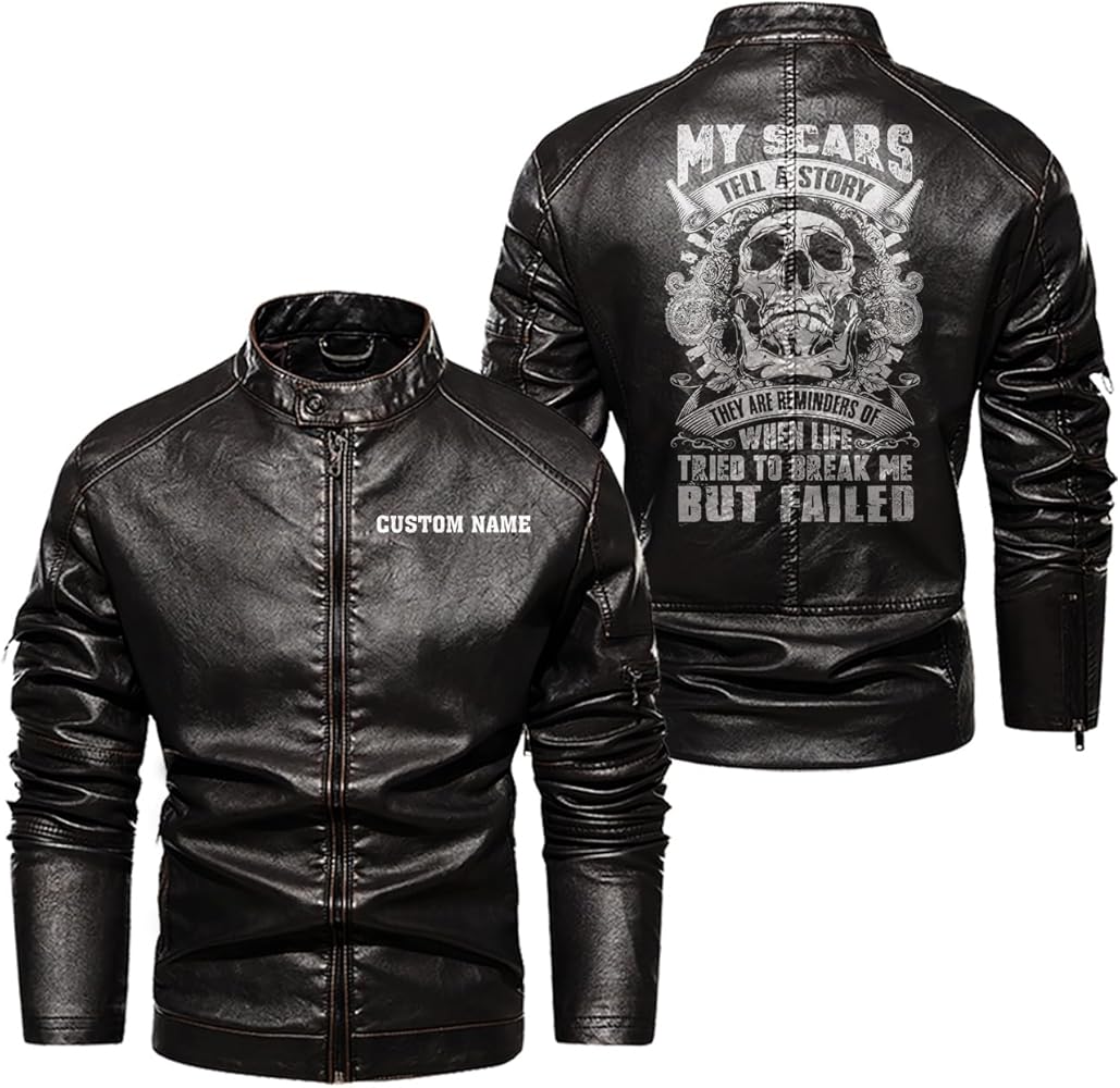 An application scenario or product detail of custom leather jacket mens - Image 3