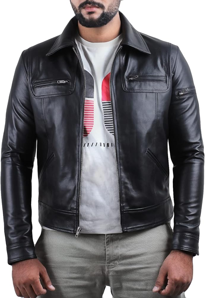 An application scenario or product detail of custom leather jacket mens - Image 15