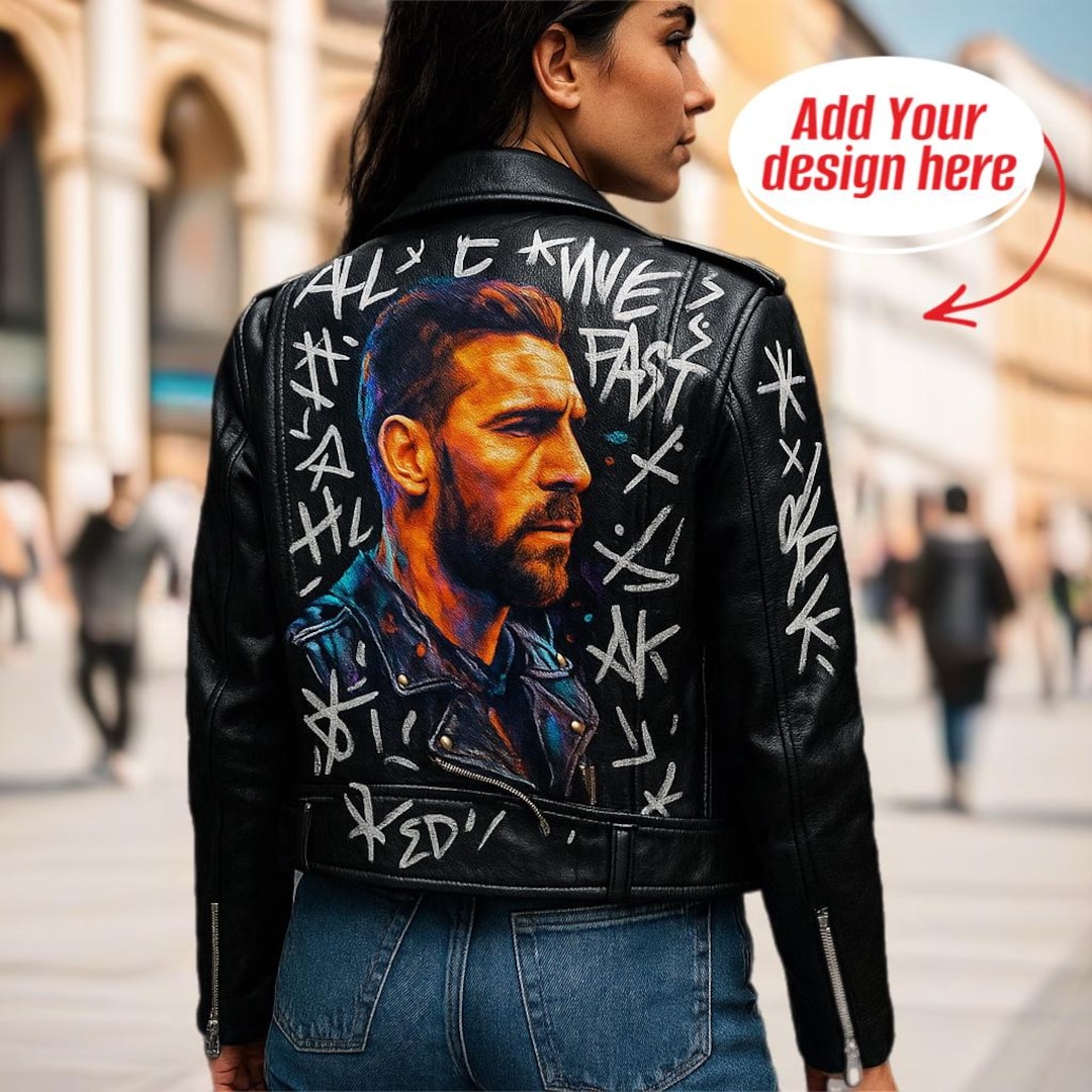 An application scenario or product detail of custom leather jackets with logo - Image 3