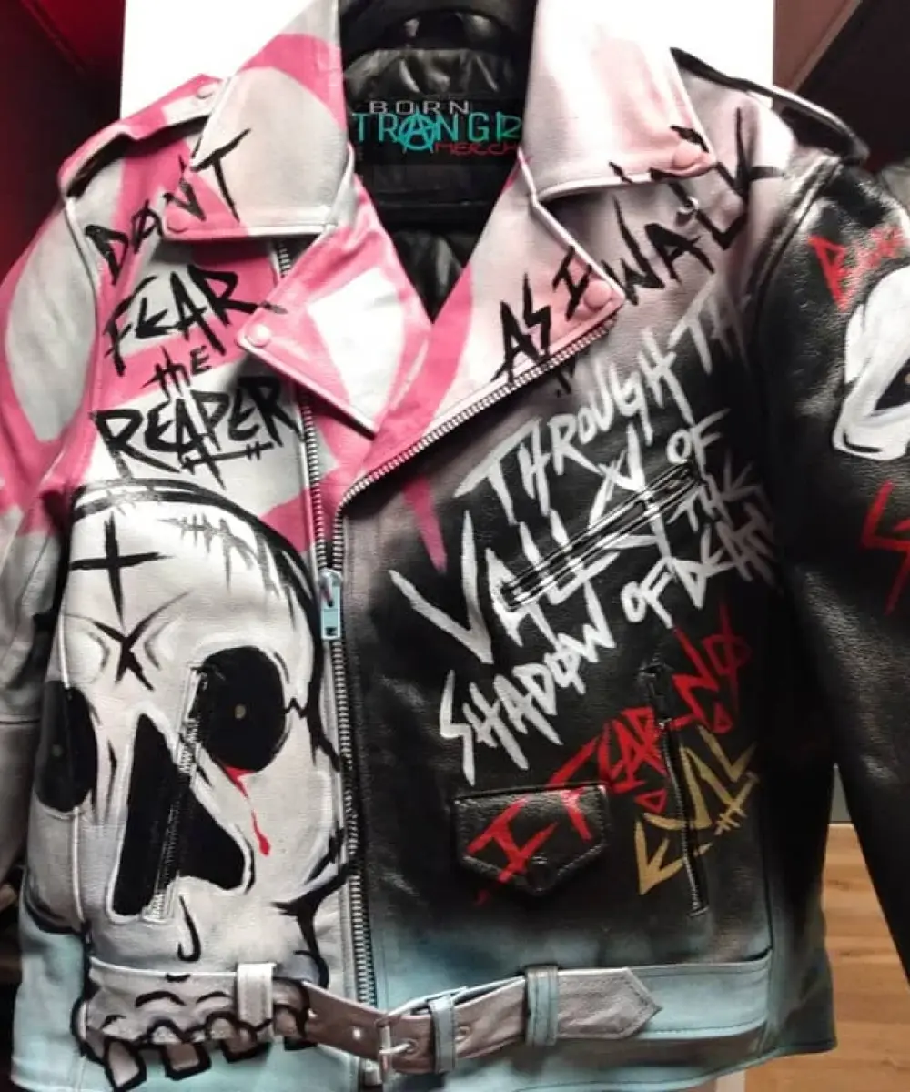 An application scenario or product detail of custom leather jackets with logo - Image 8