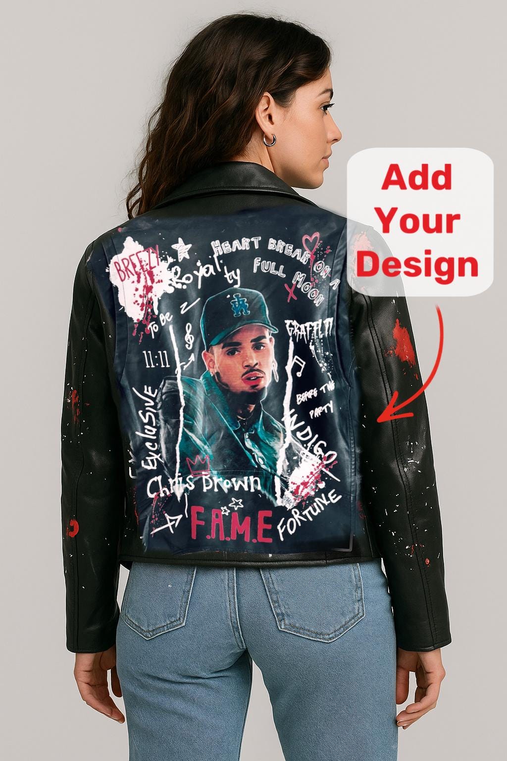 An application scenario or product detail of custom leather jackets with logo - Image 14