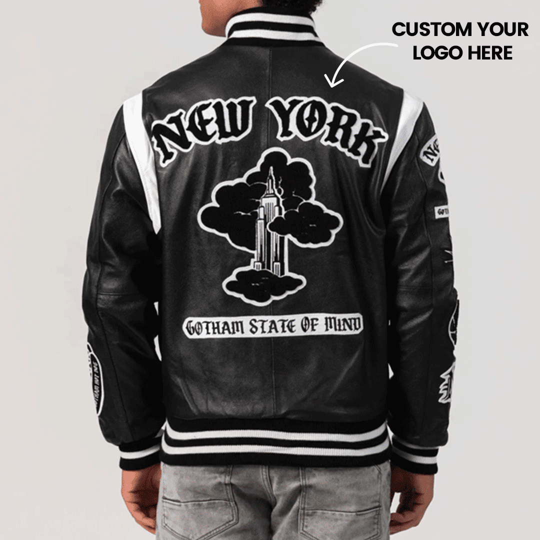 An application scenario or product detail of custom leather jackets with logo - Image 18