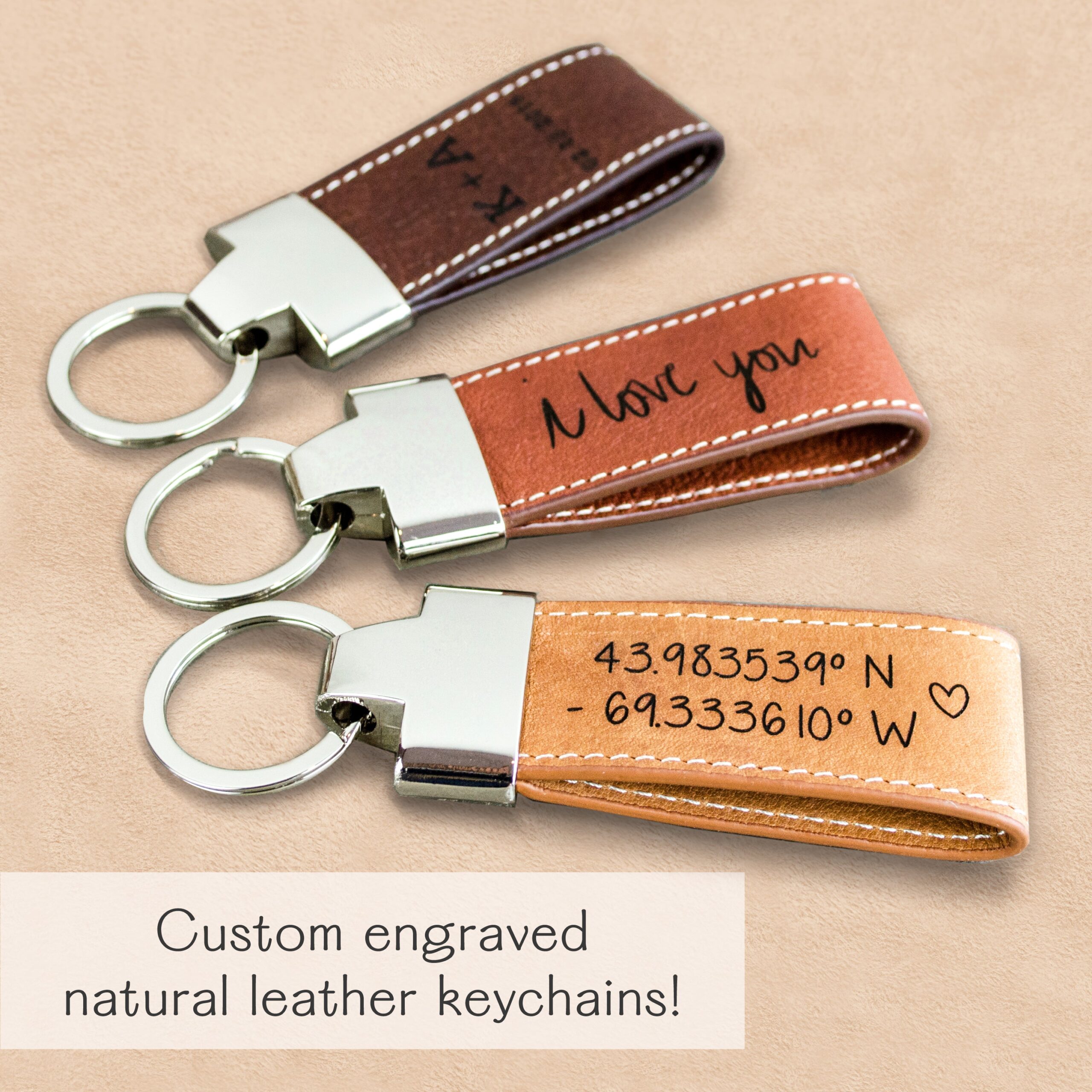 An application scenario or product detail of custom leather keychains - Image 5