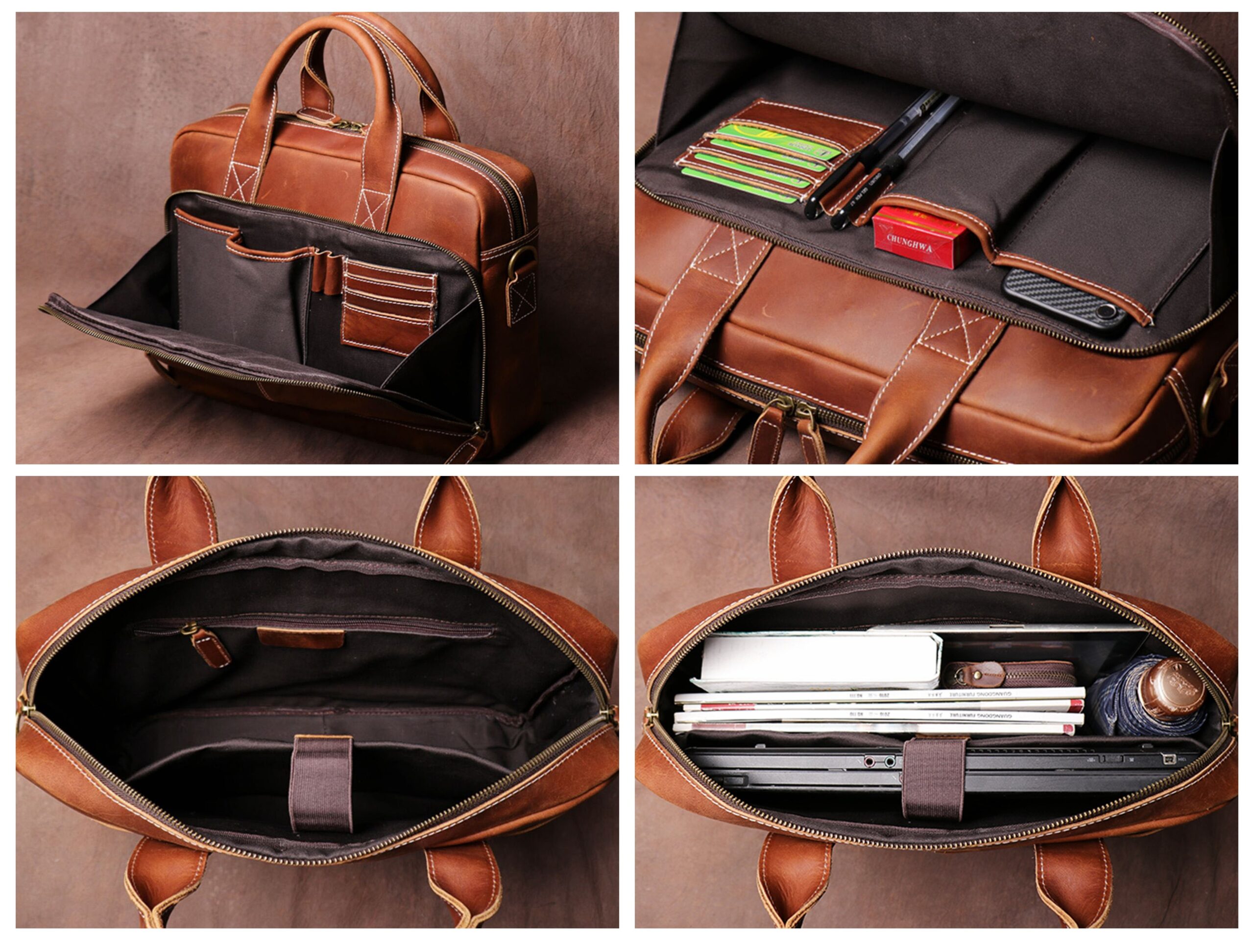 An application scenario or product detail of custom leather laptop bag - Image 12
