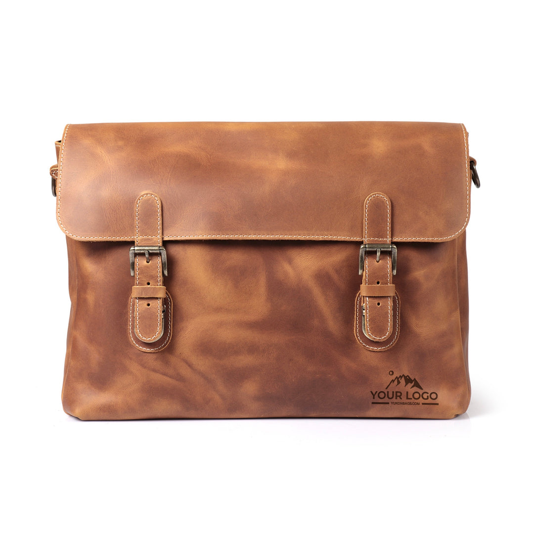 An application scenario or product detail of custom leather messenger bags - Image 10