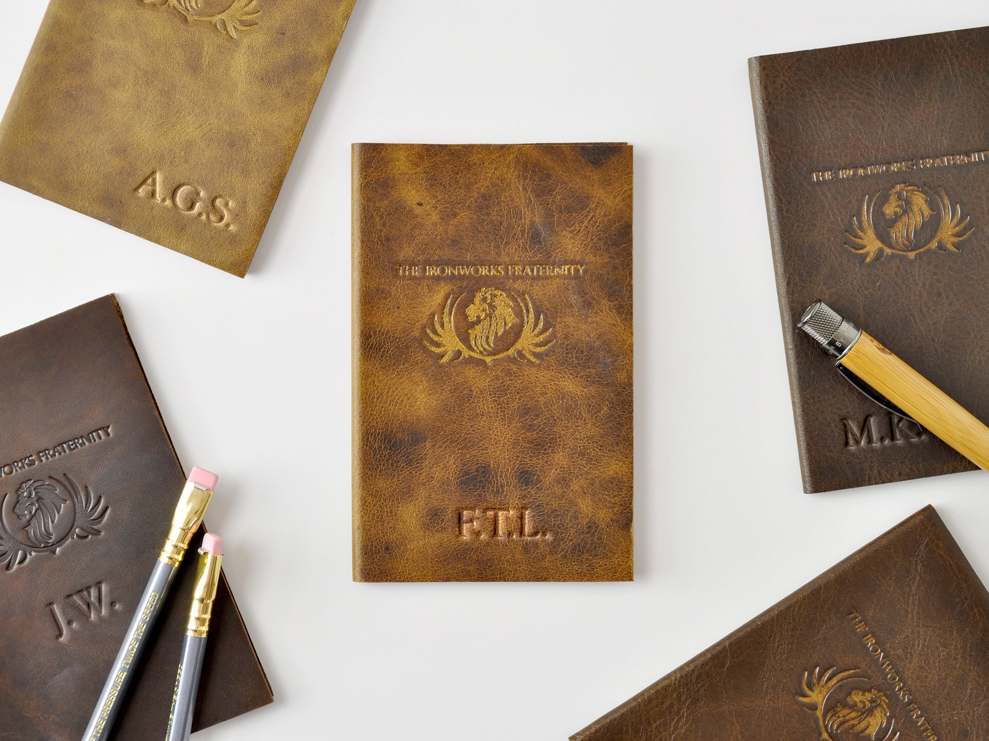 An application scenario or product detail of custom leather notebooks with logo - Image 13
