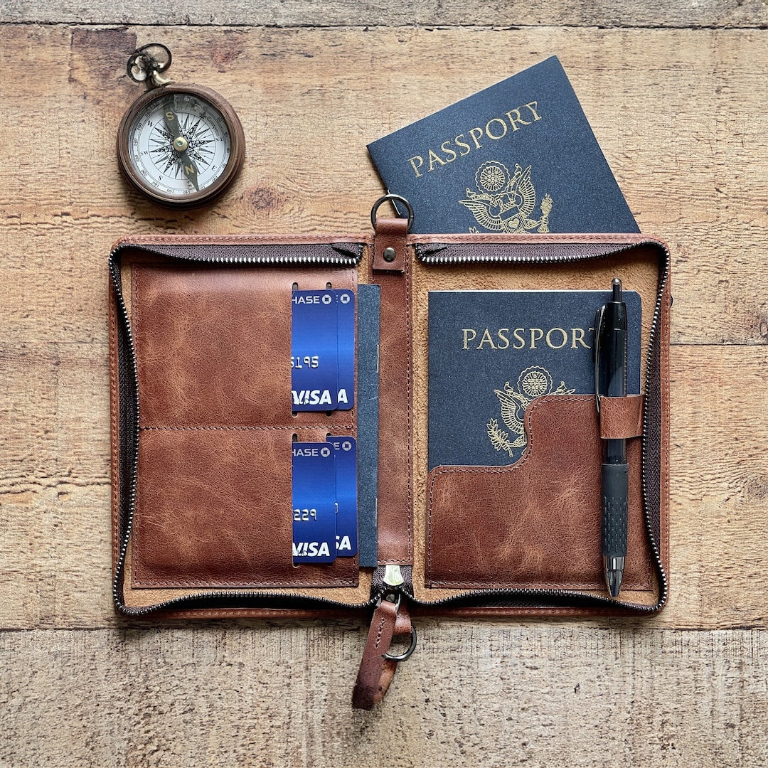 An application scenario or product detail of custom leather passport holder - Image 2