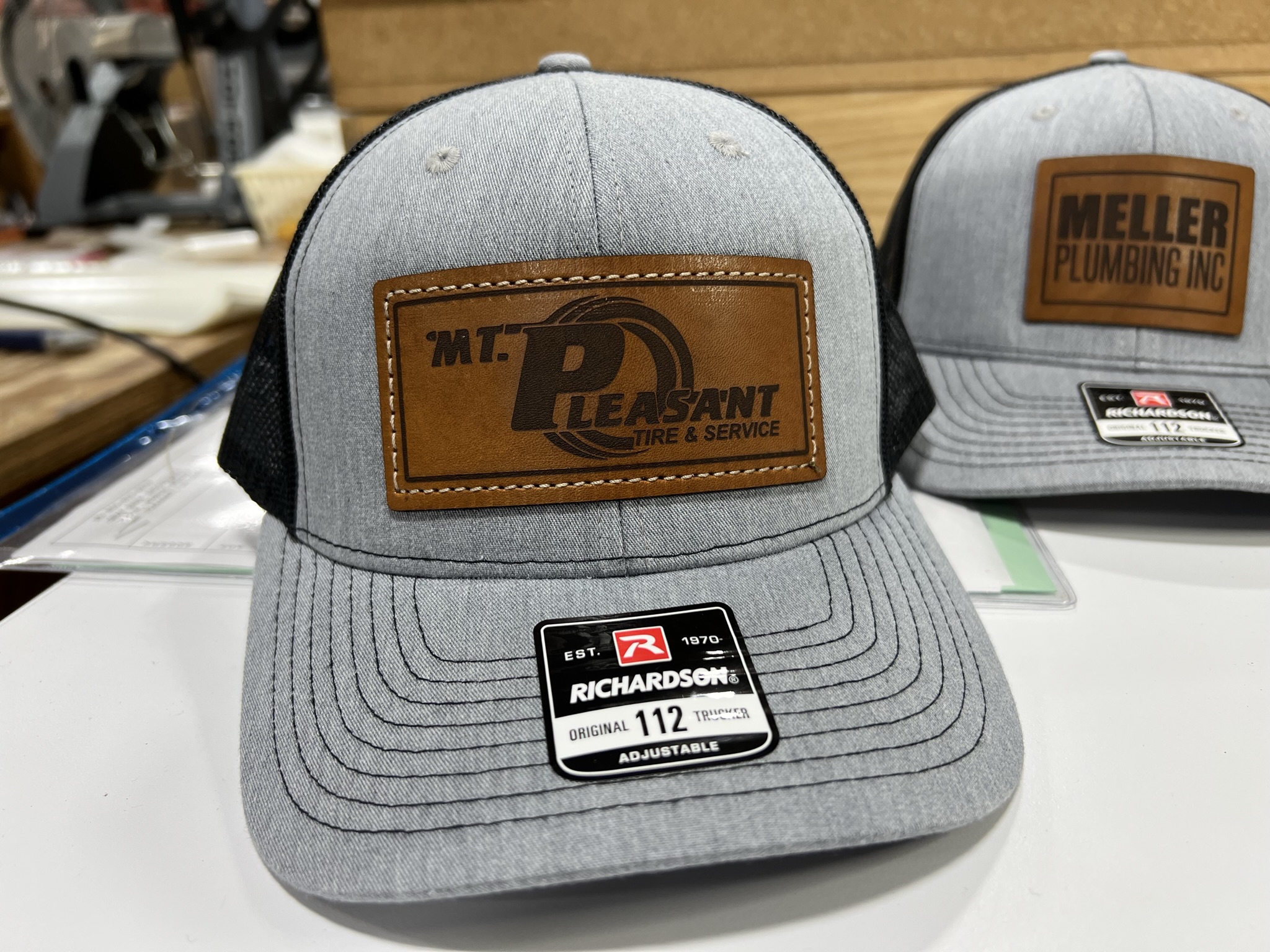 An application scenario or product detail of custom leather patch hats - Image 14