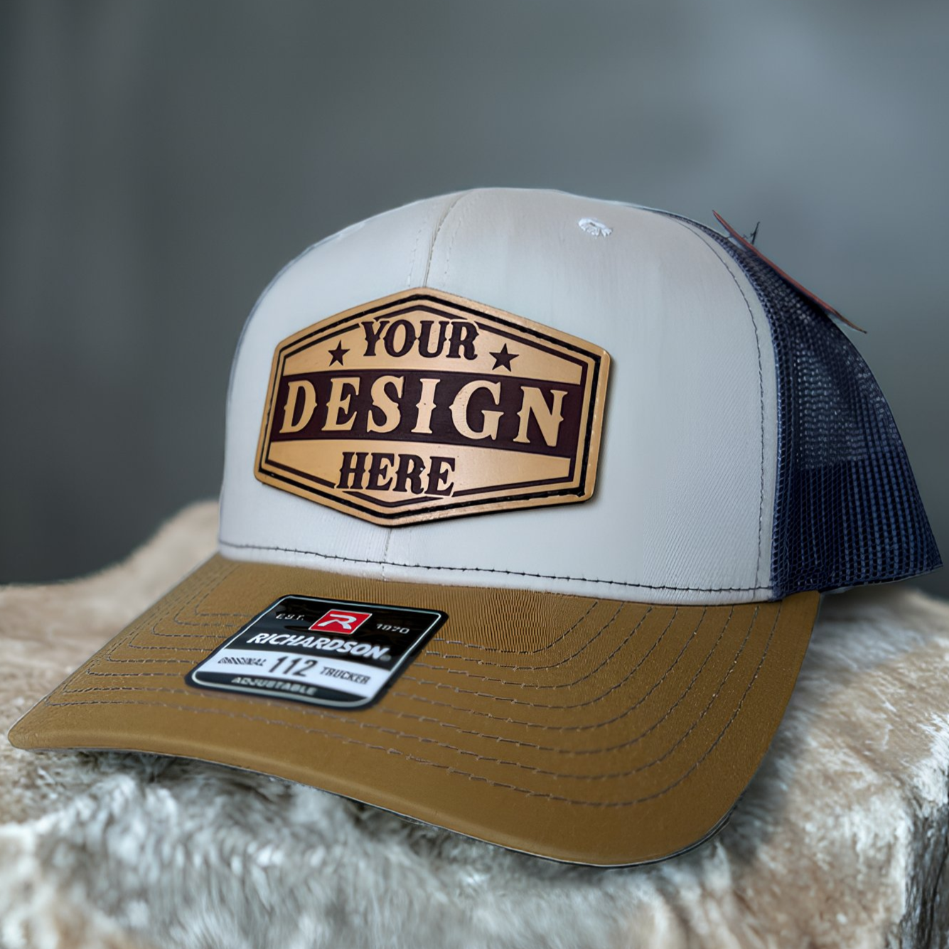 An application scenario or product detail of custom leather patch hats no minimum - Image 12
