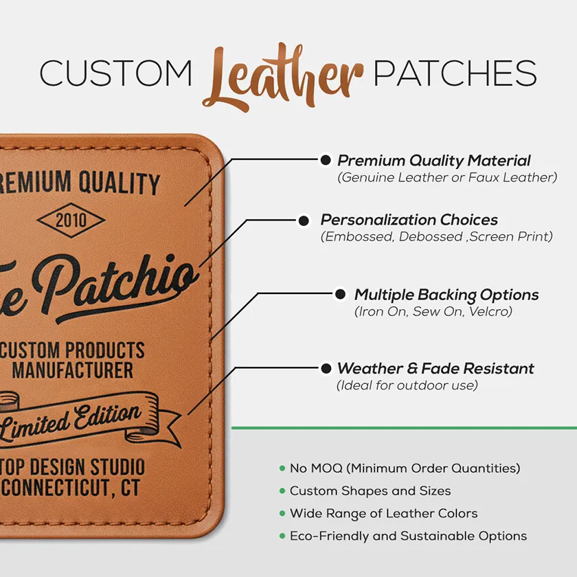 An application scenario or product detail of custom leather patches for jackets - Image 10