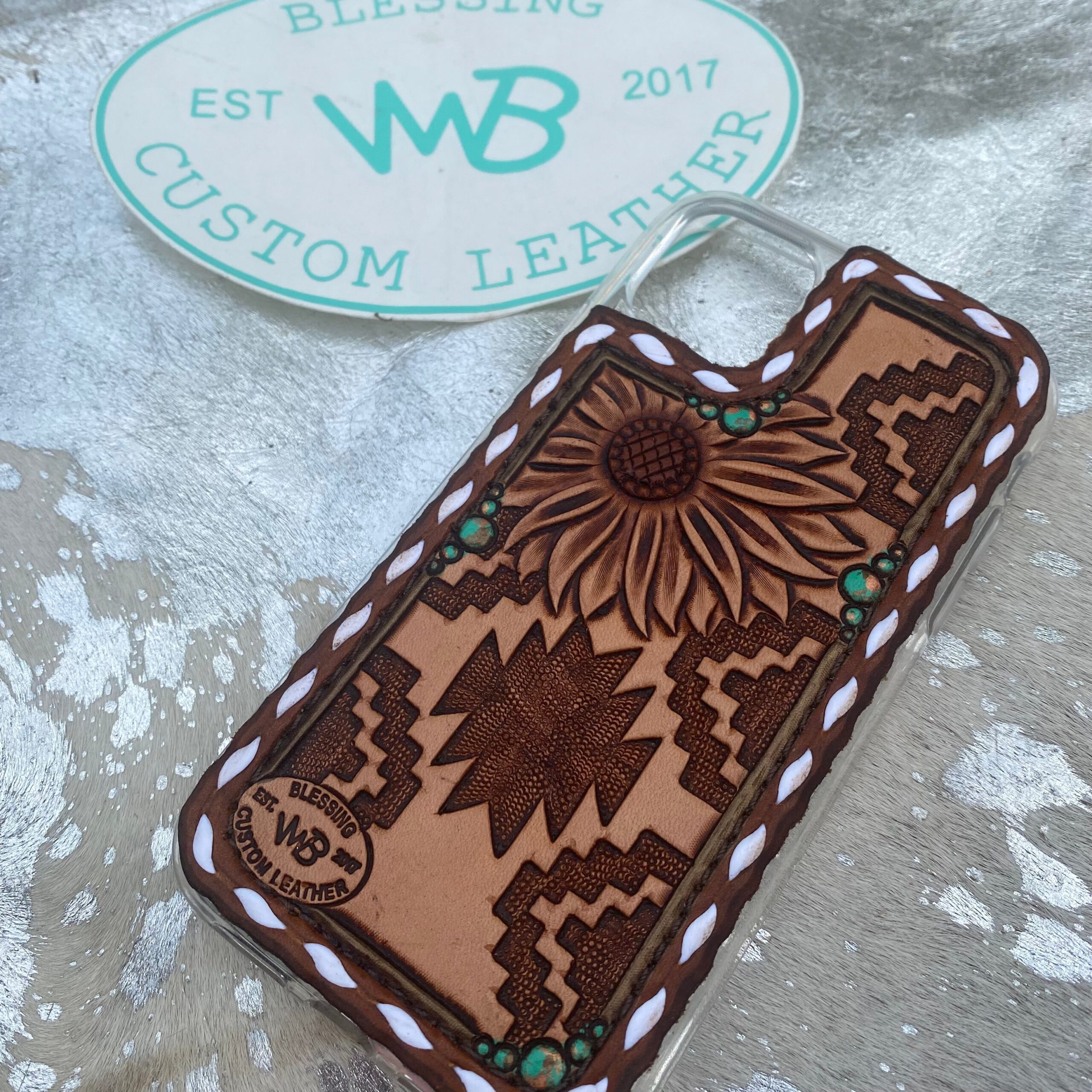 An application scenario or product detail of custom leather phone cases - Image 1
