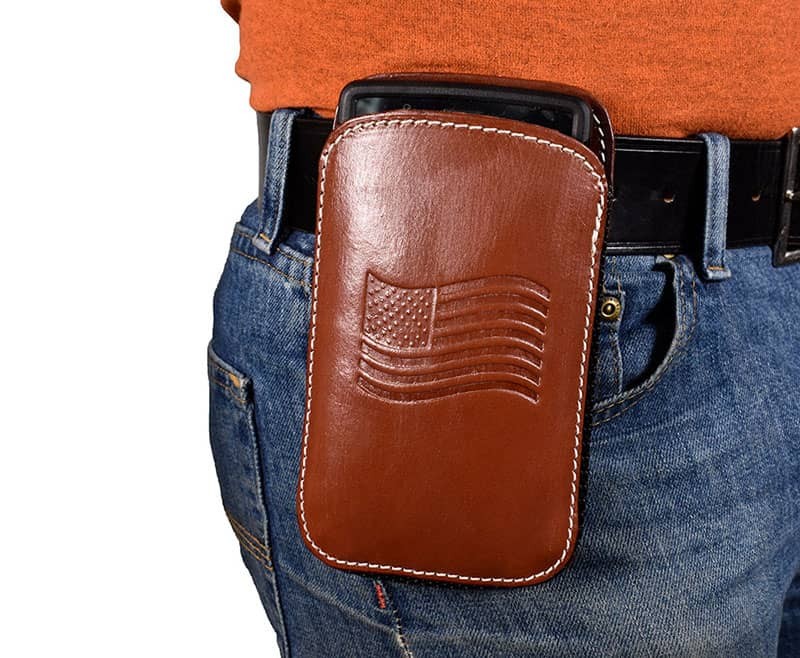 An application scenario or product detail of custom leather phone holster - Image 8