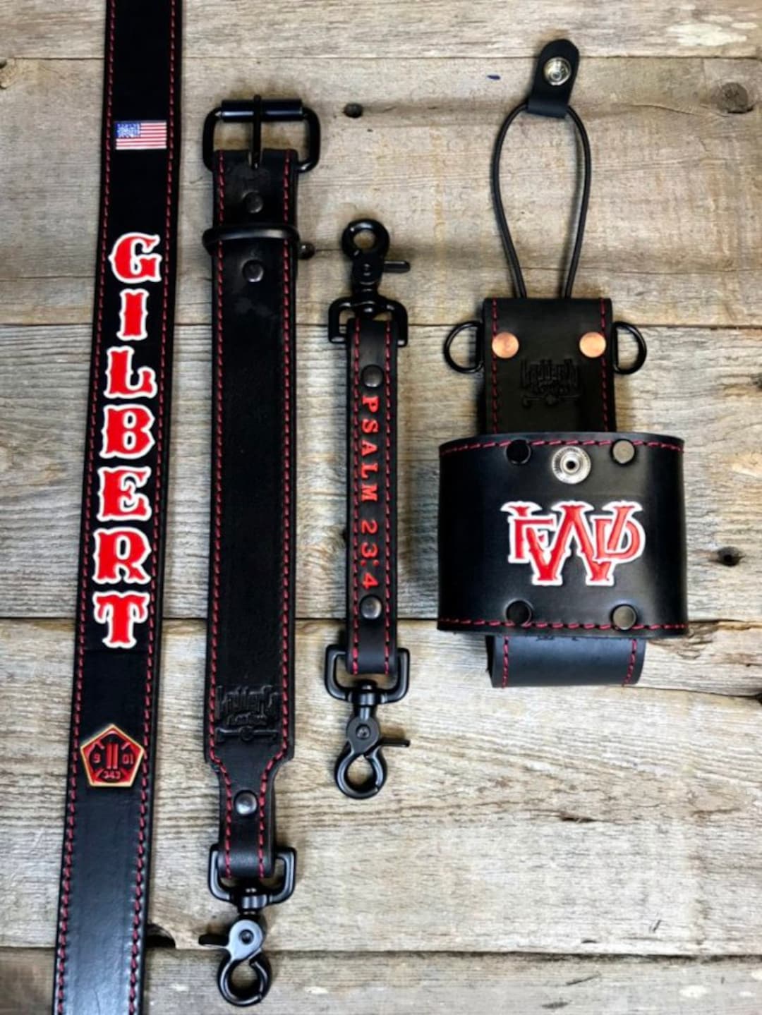 An application scenario or product detail of custom leather radio strap firefighter - Image 6