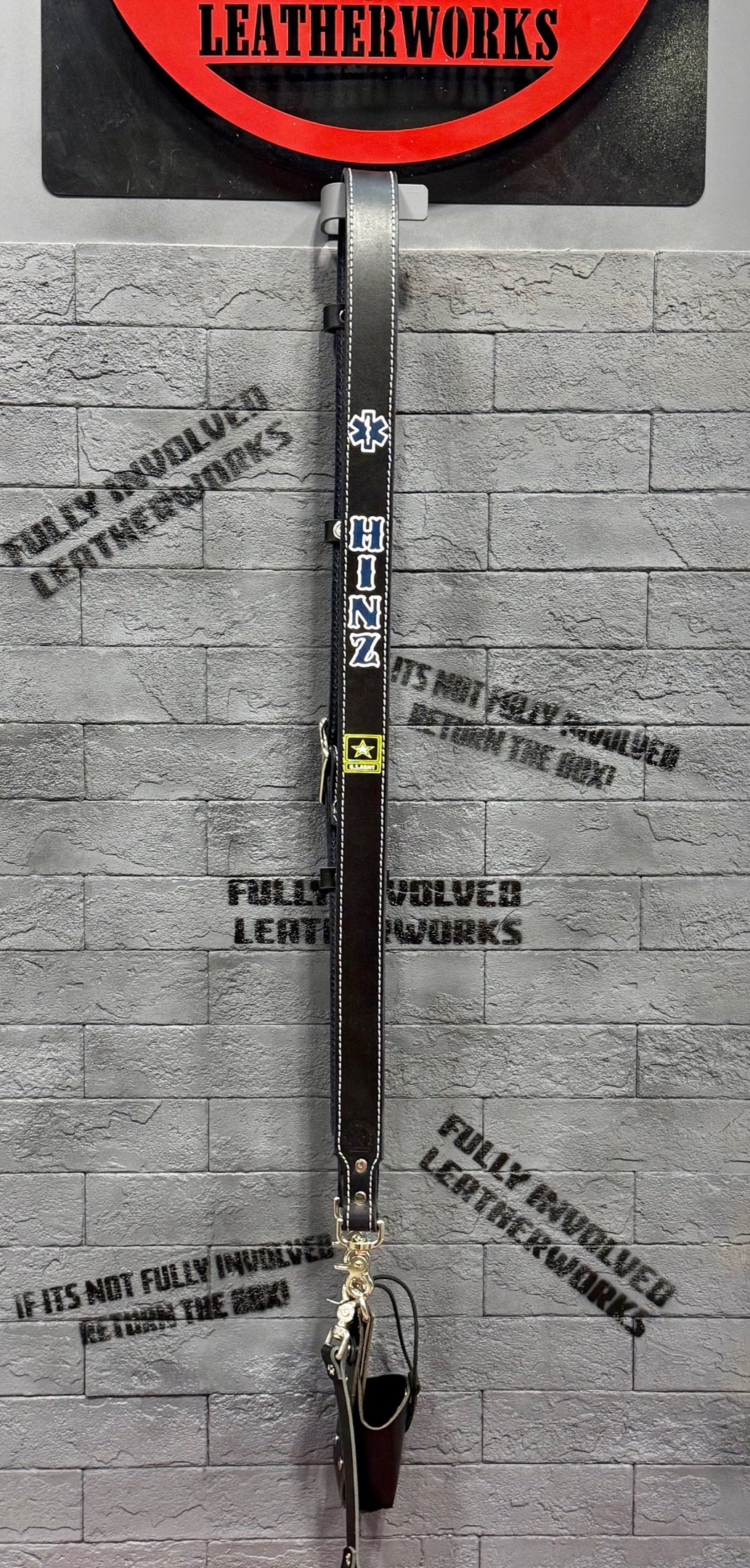 An application scenario or product detail of custom leather radio strap firefighter - Image 8