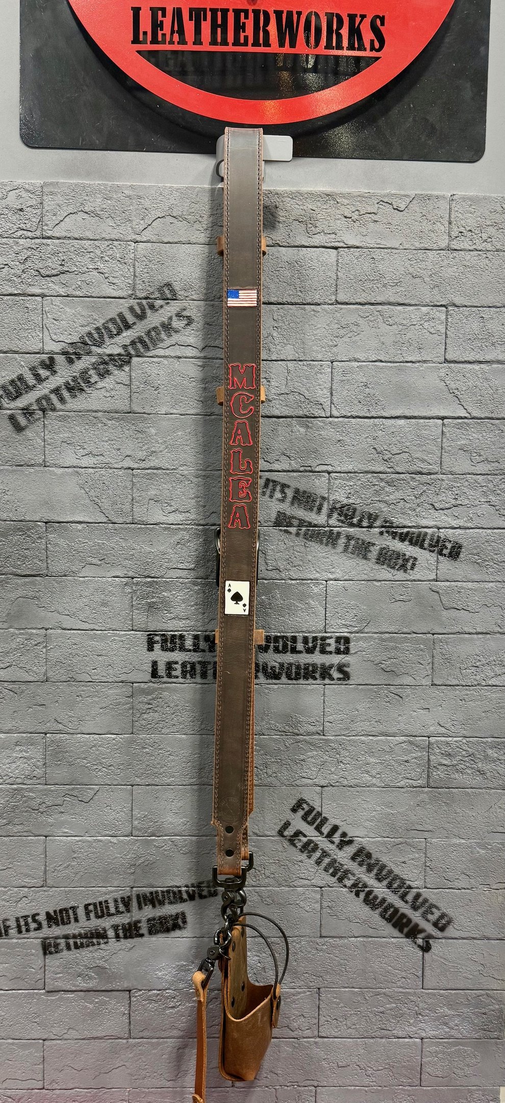 An application scenario or product detail of custom leather radio strap firefighter - Image 12