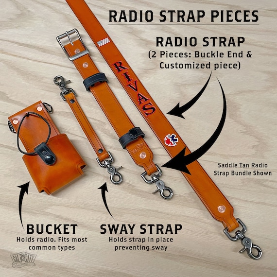 An application scenario or product detail of custom leather radio strap firefighter - Image 15