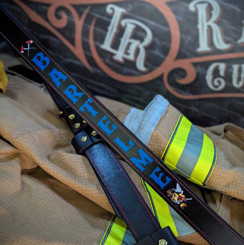 An application scenario or product detail of custom leather radio strap firefighter - Image 19