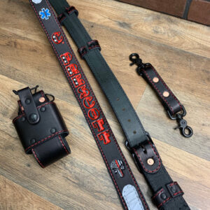 Featured image for the custom leather radio strap firefighter guide