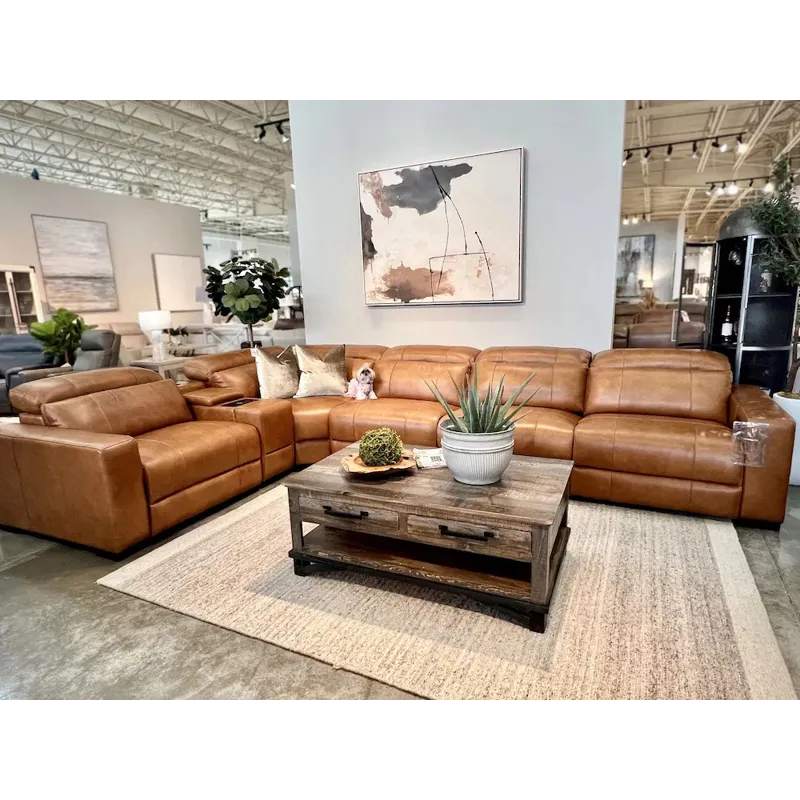 An application scenario or product detail of custom leather sectional - Image 9