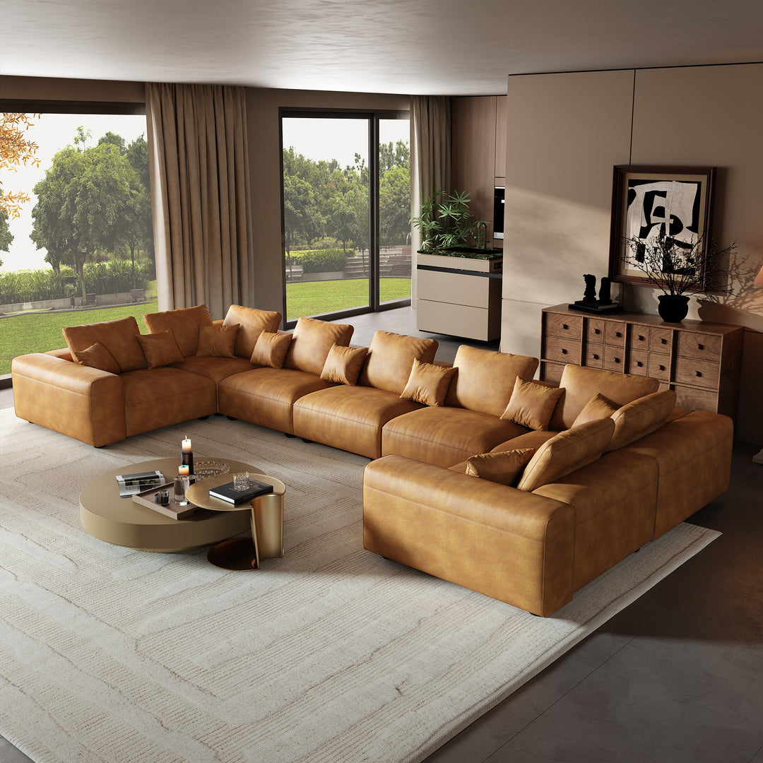 An application scenario or product detail of custom leather sectional - Image 11