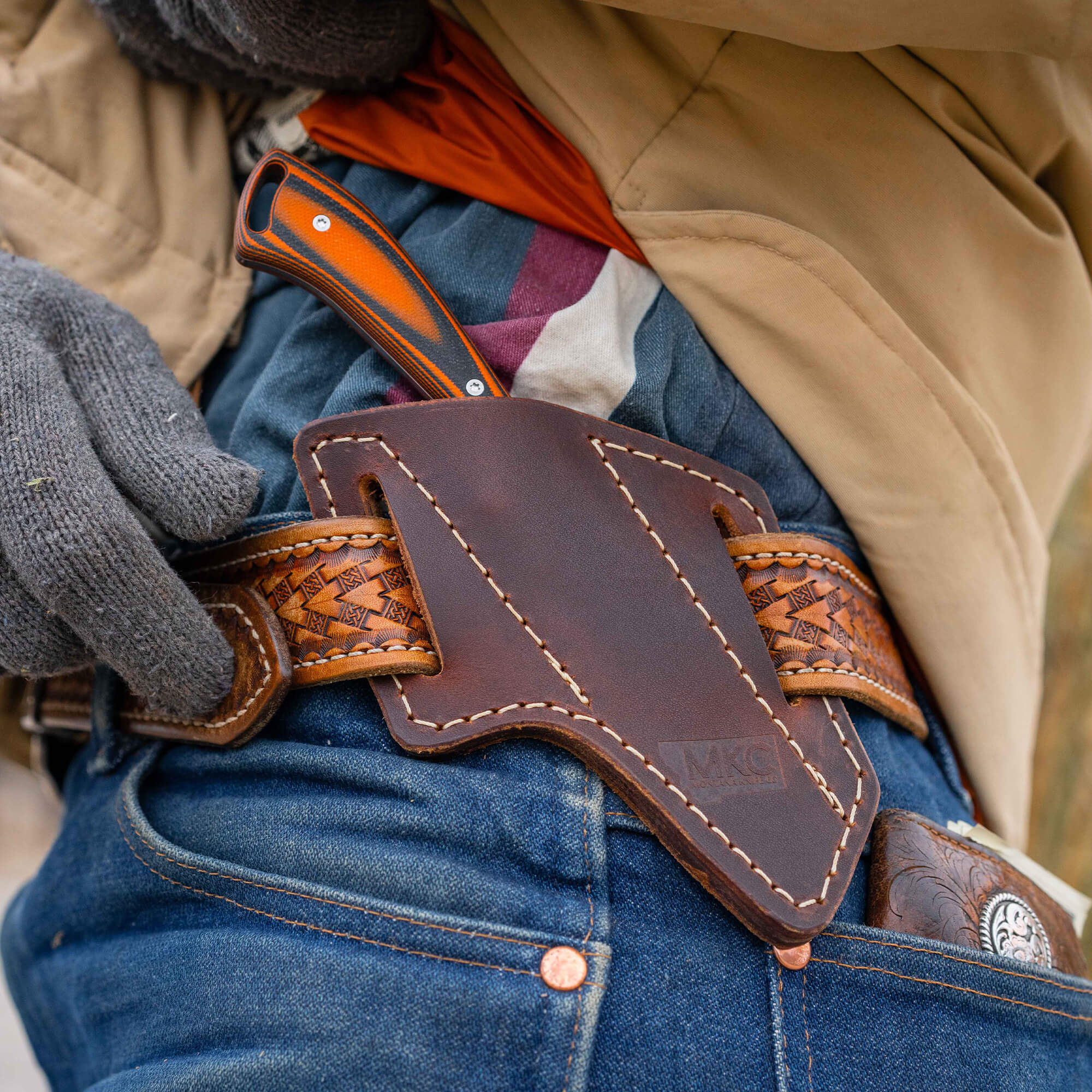 An application scenario or product detail of custom leather sheath - Image 2
