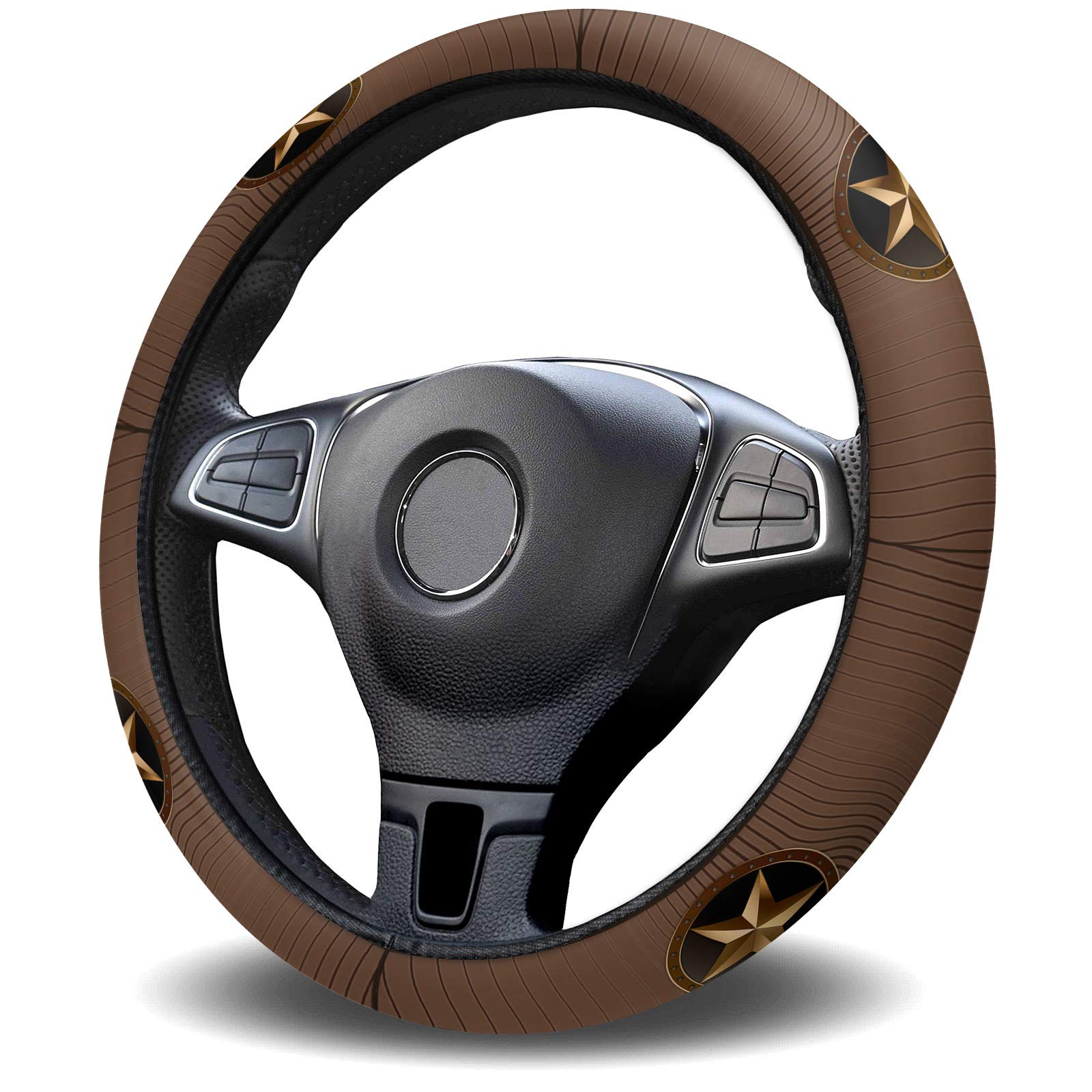 An application scenario or product detail of custom leather steering wheel covers - Image 2
