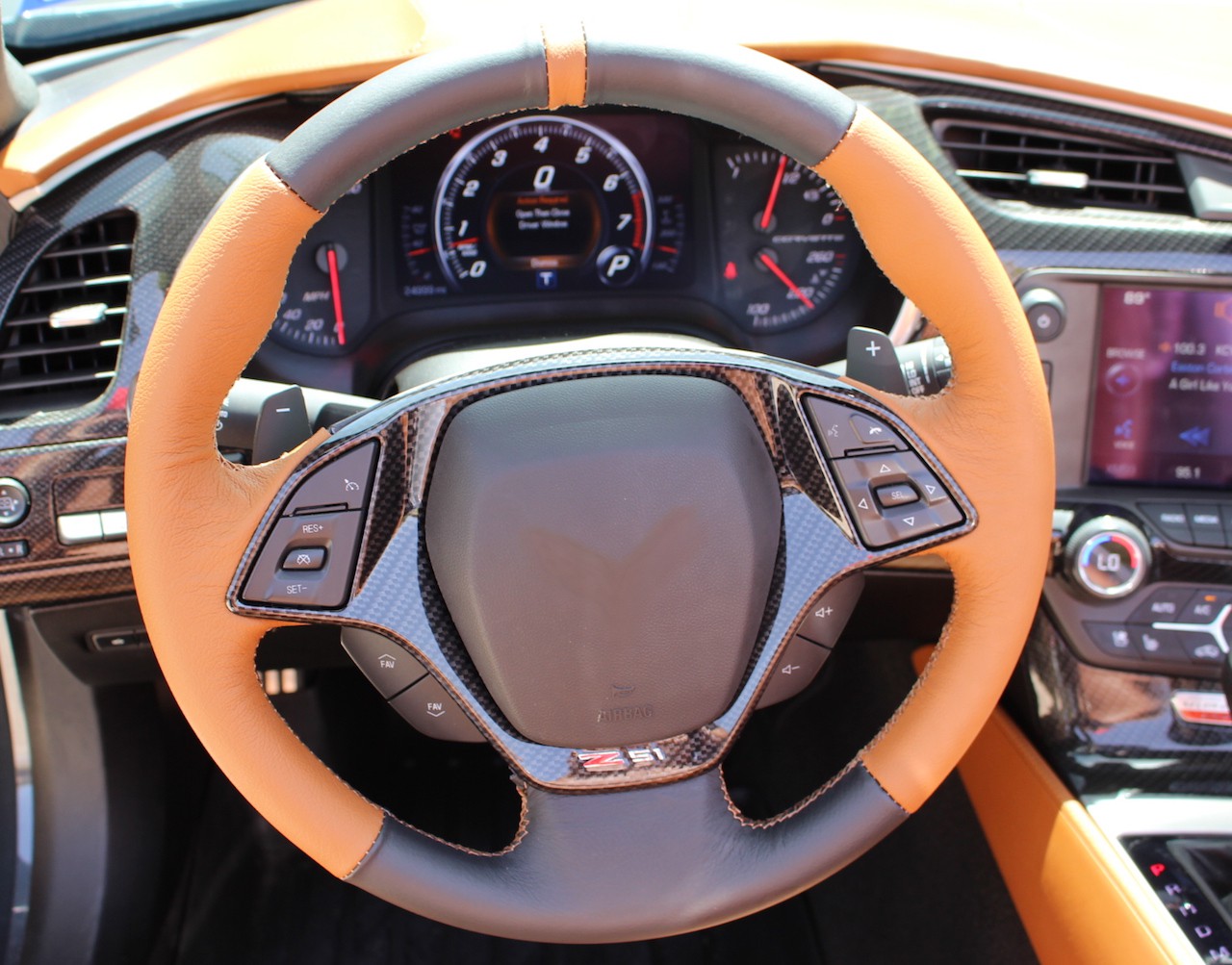An application scenario or product detail of custom leather steering wheel covers - Image 5