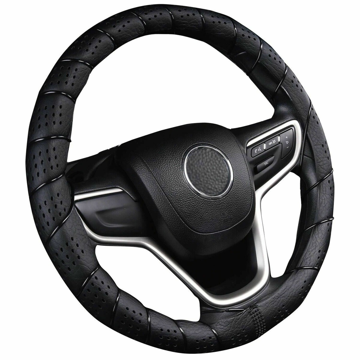 An application scenario or product detail of custom leather steering wheel covers - Image 12