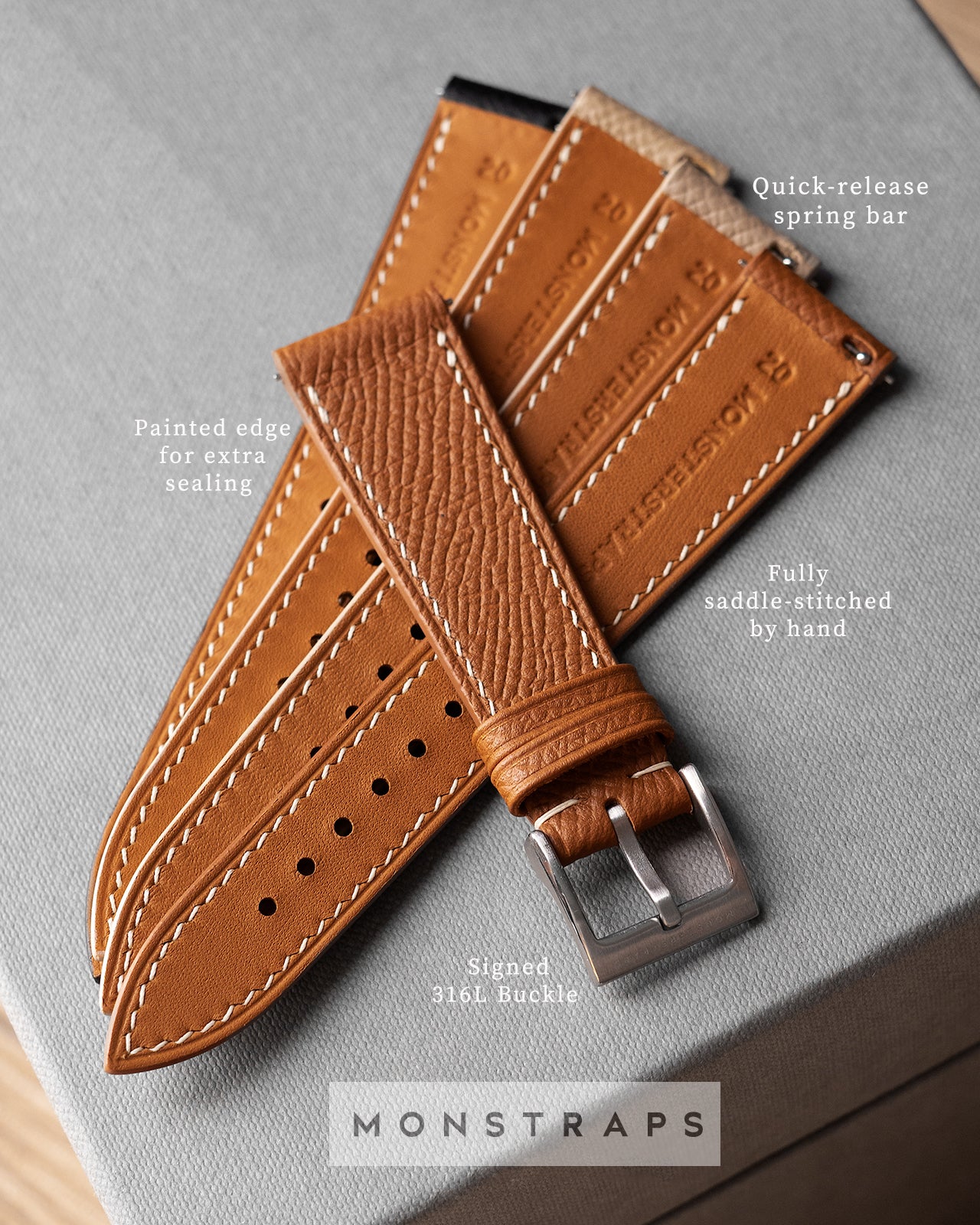 An application scenario or product detail of custom leather straps - Image 1