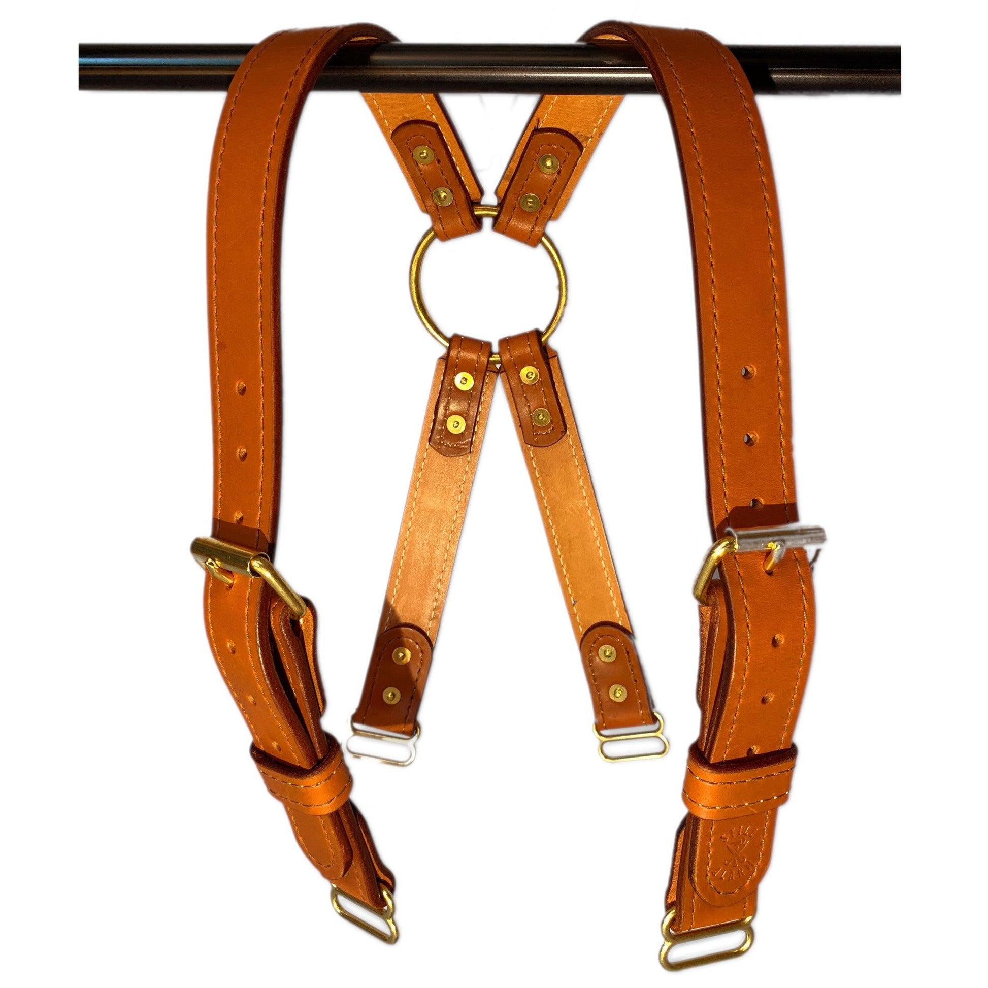An application scenario or product detail of custom leather suspenders - Image 3