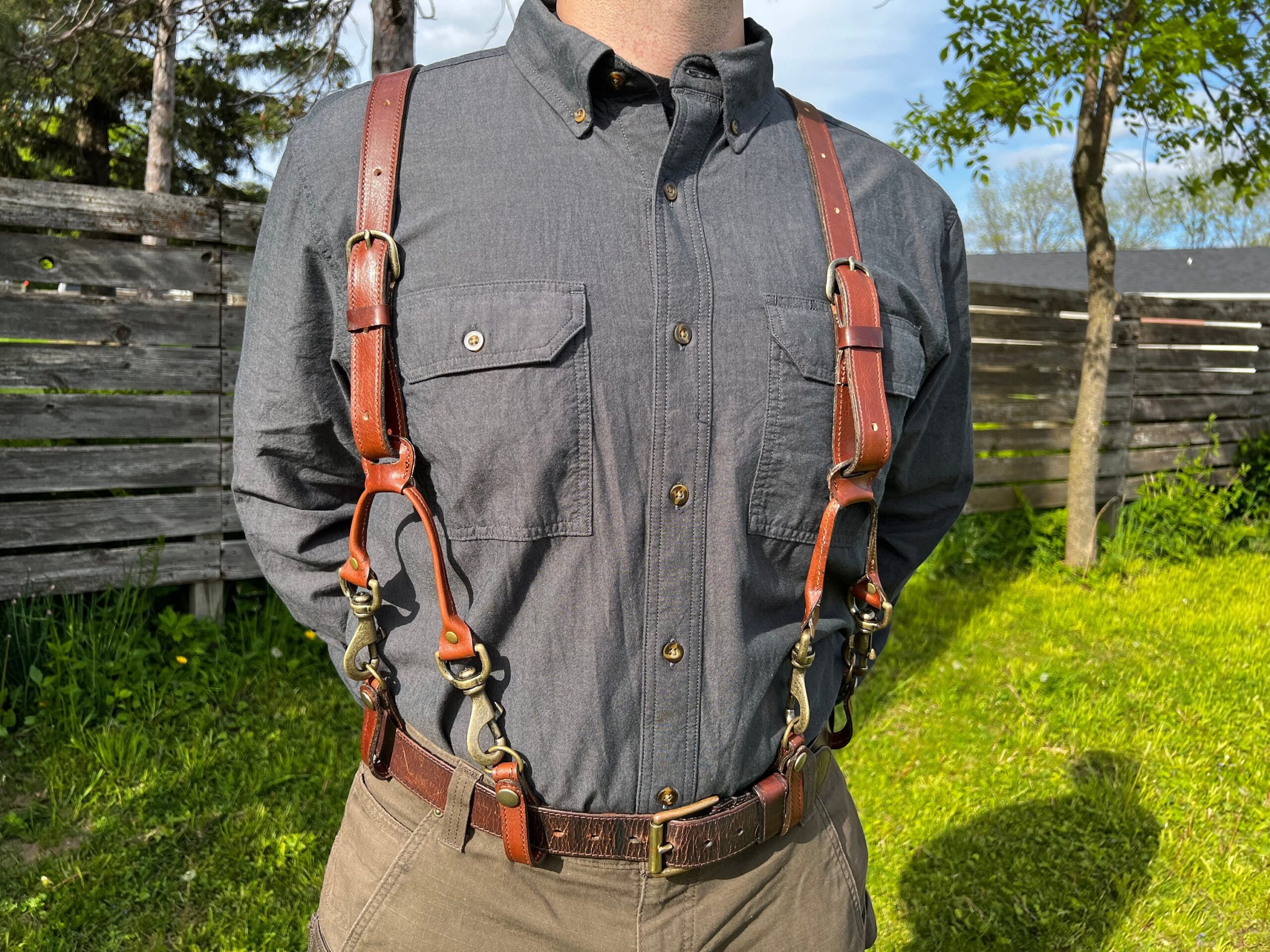 An application scenario or product detail of custom leather suspenders - Image 17