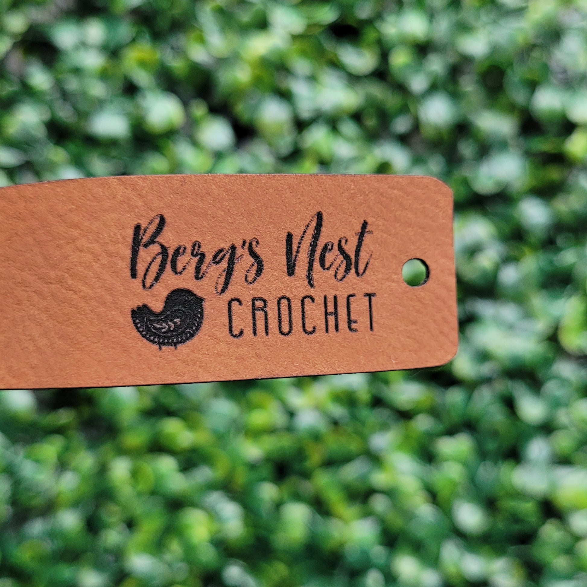 An application scenario or product detail of custom leather tags for crochet - Image 8
