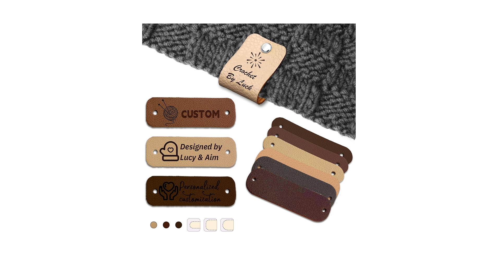 An application scenario or product detail of custom leather tags for crochet - Image 15