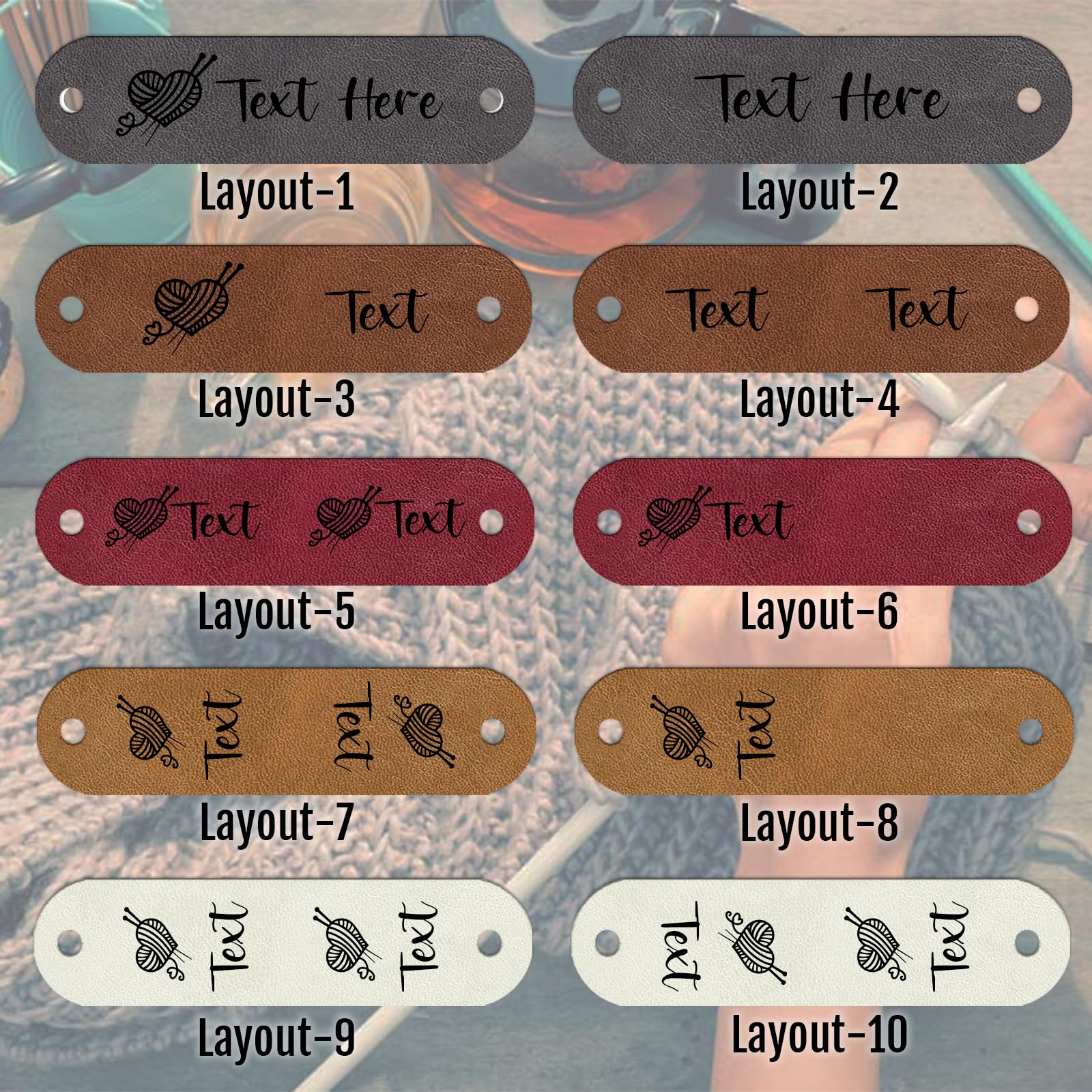 An application scenario or product detail of custom leather tags for crochet - Image 16