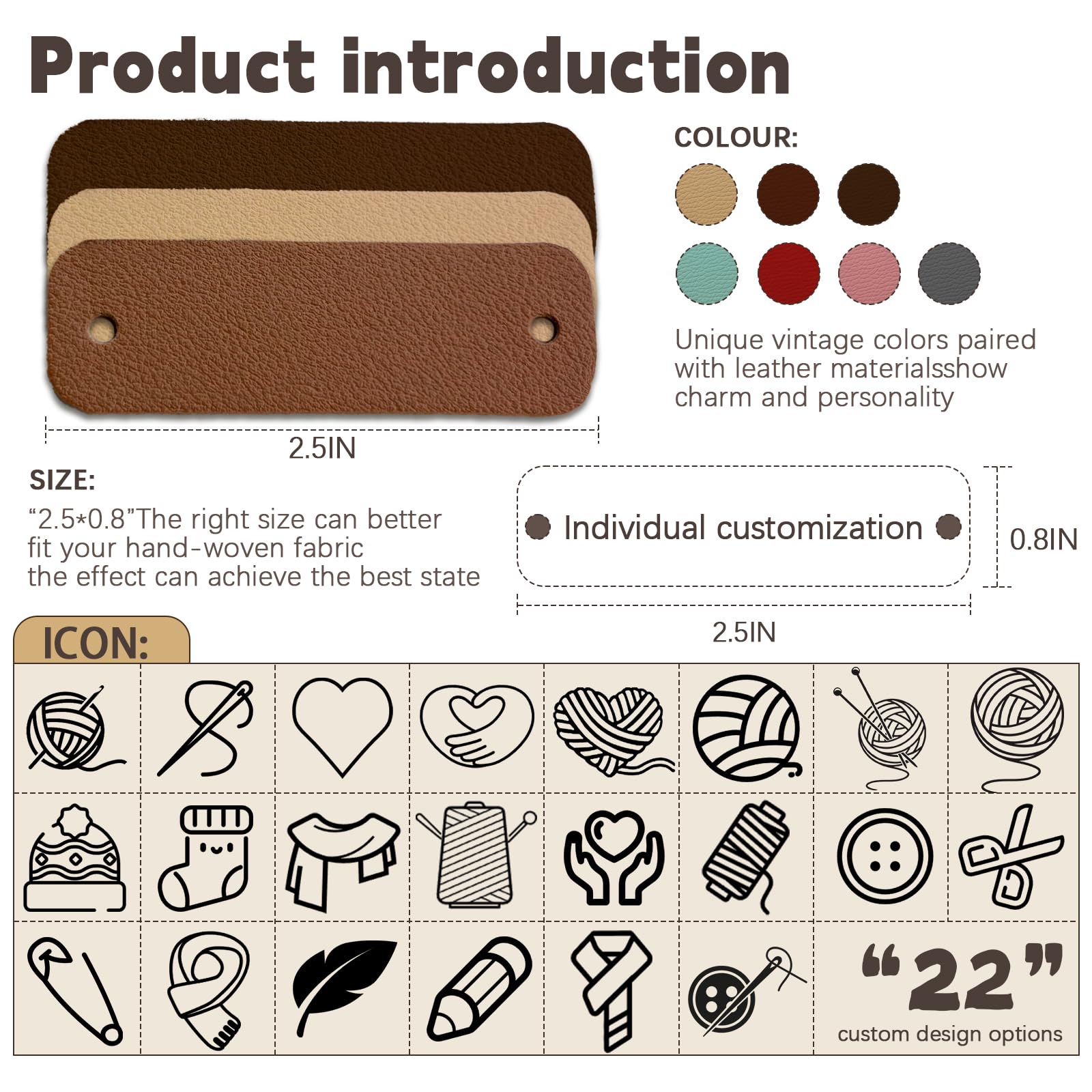 An application scenario or product detail of custom leather tags for crochet - Image 18