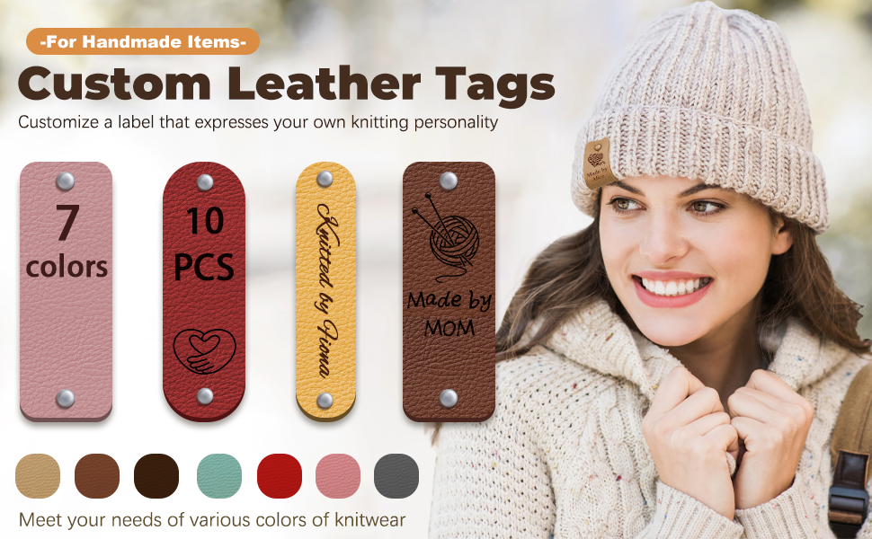 An application scenario or product detail of custom leather tags for crochet - Image 19