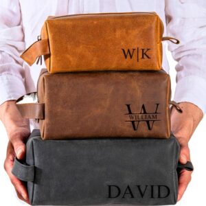 Featured image for the custom leather toiletry bag guide