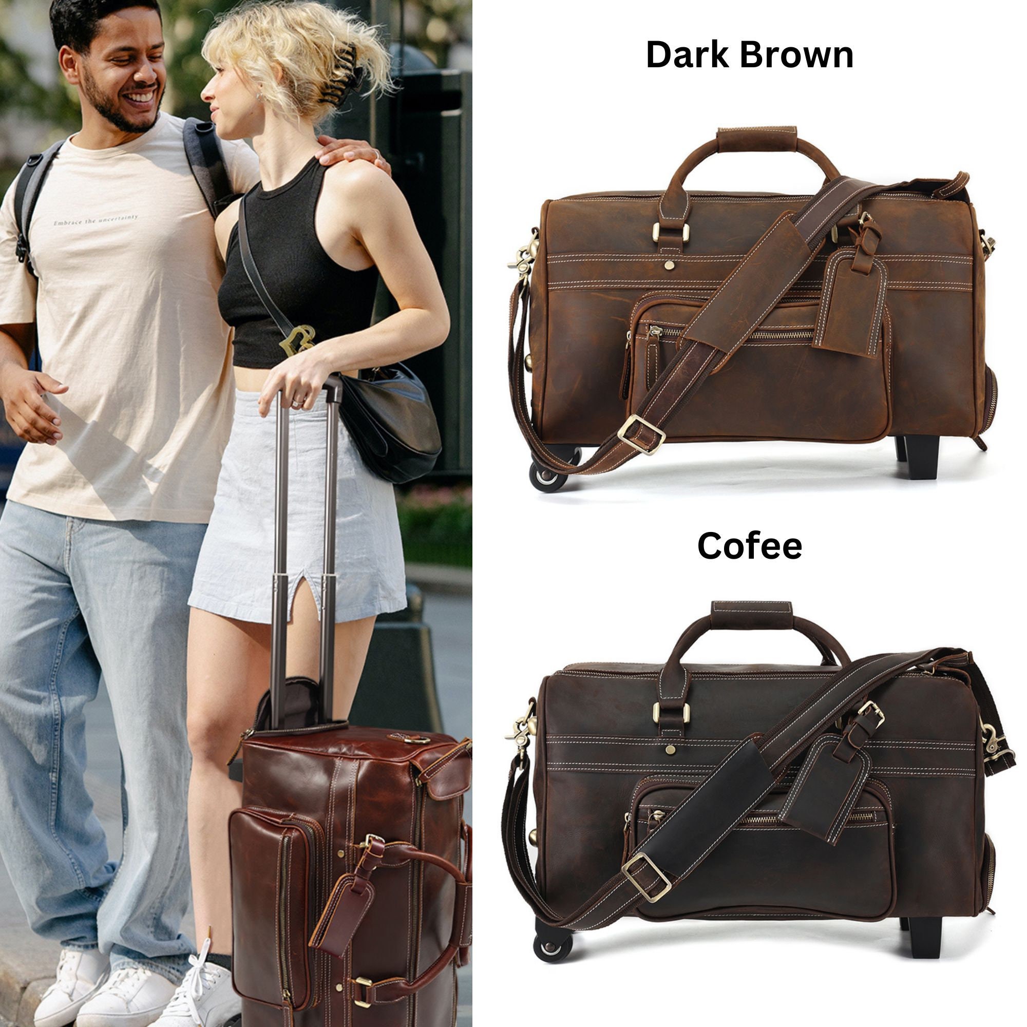 An application scenario or product detail of custom leather travel bags - Image 16