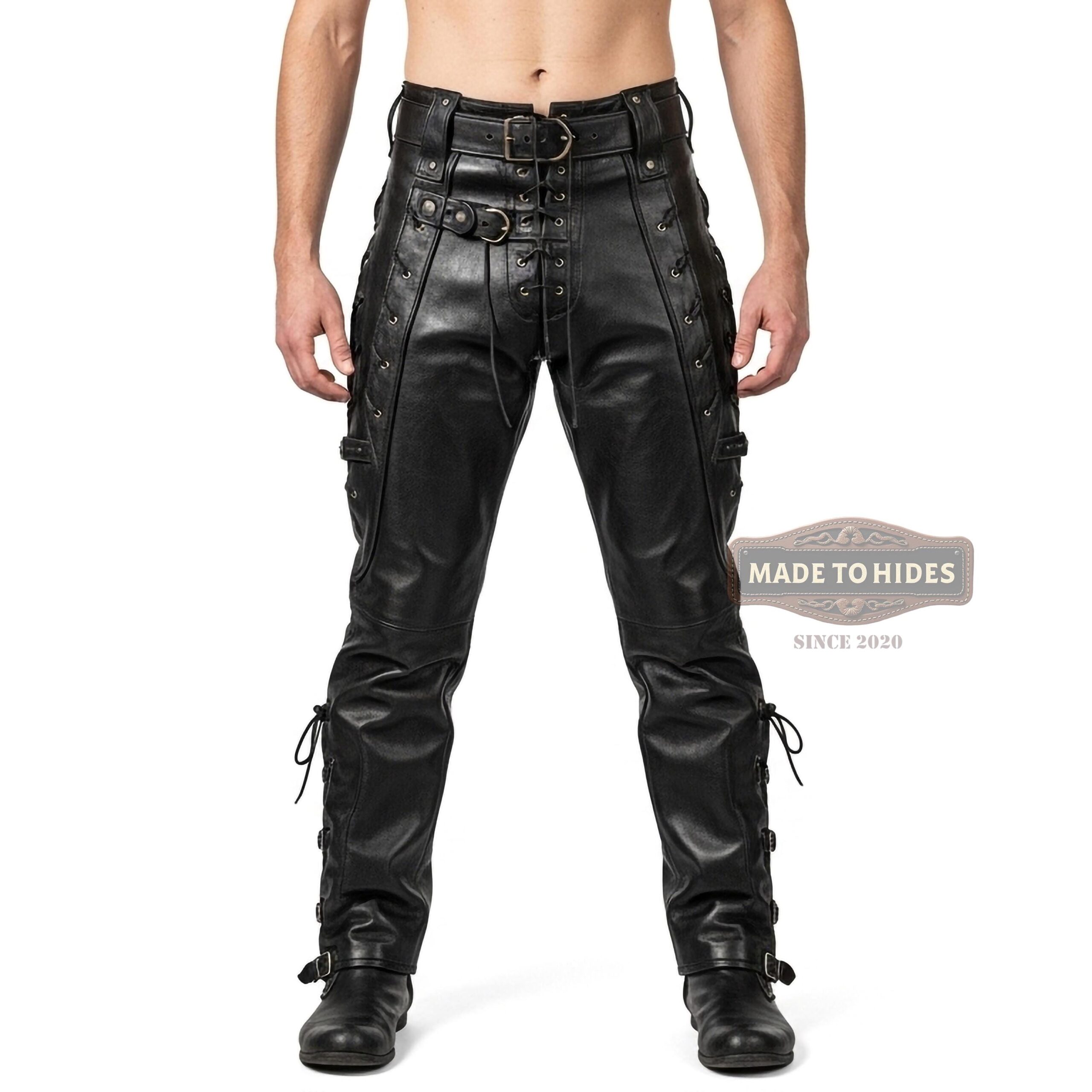 An application scenario or product detail of custom leather trousers - Image 17