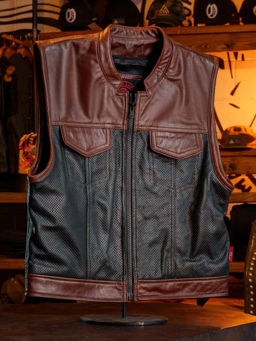 An application scenario or product detail of custom leather vest - Image 9
