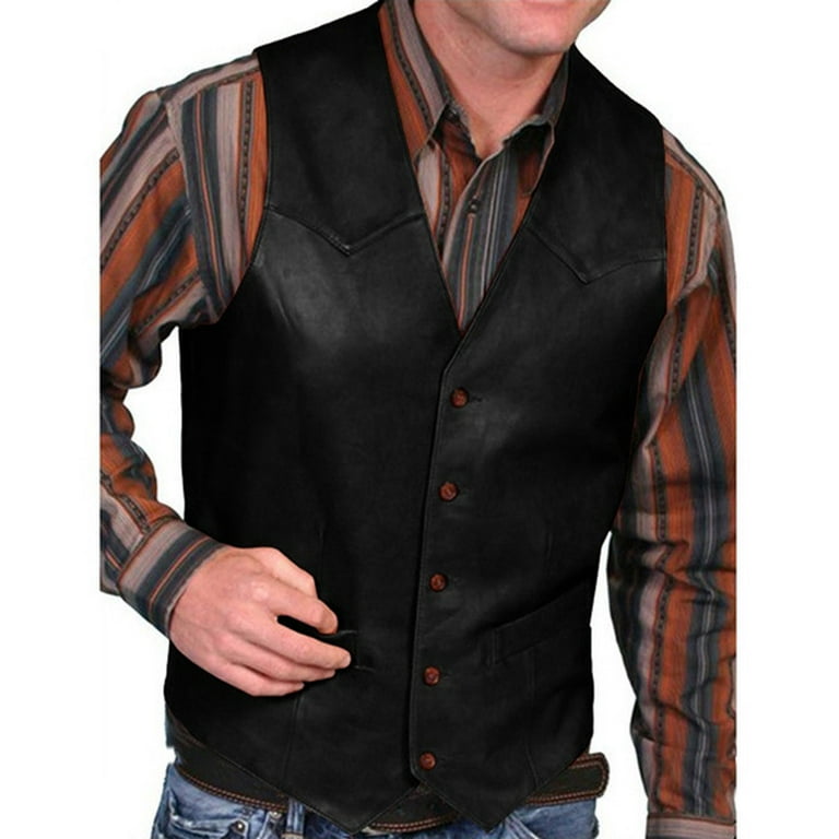 An application scenario or product detail of custom leather vest for men - Image 4